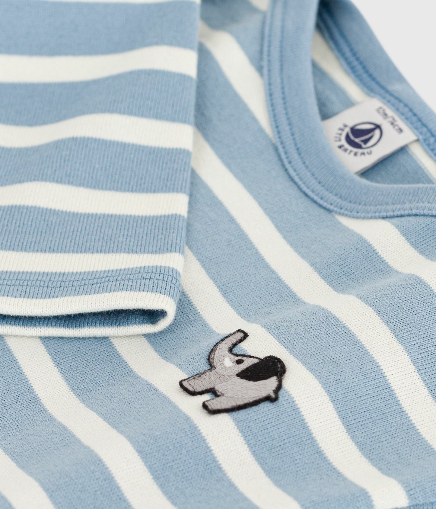 Sweatshirt til baby med brede lyseblå striber