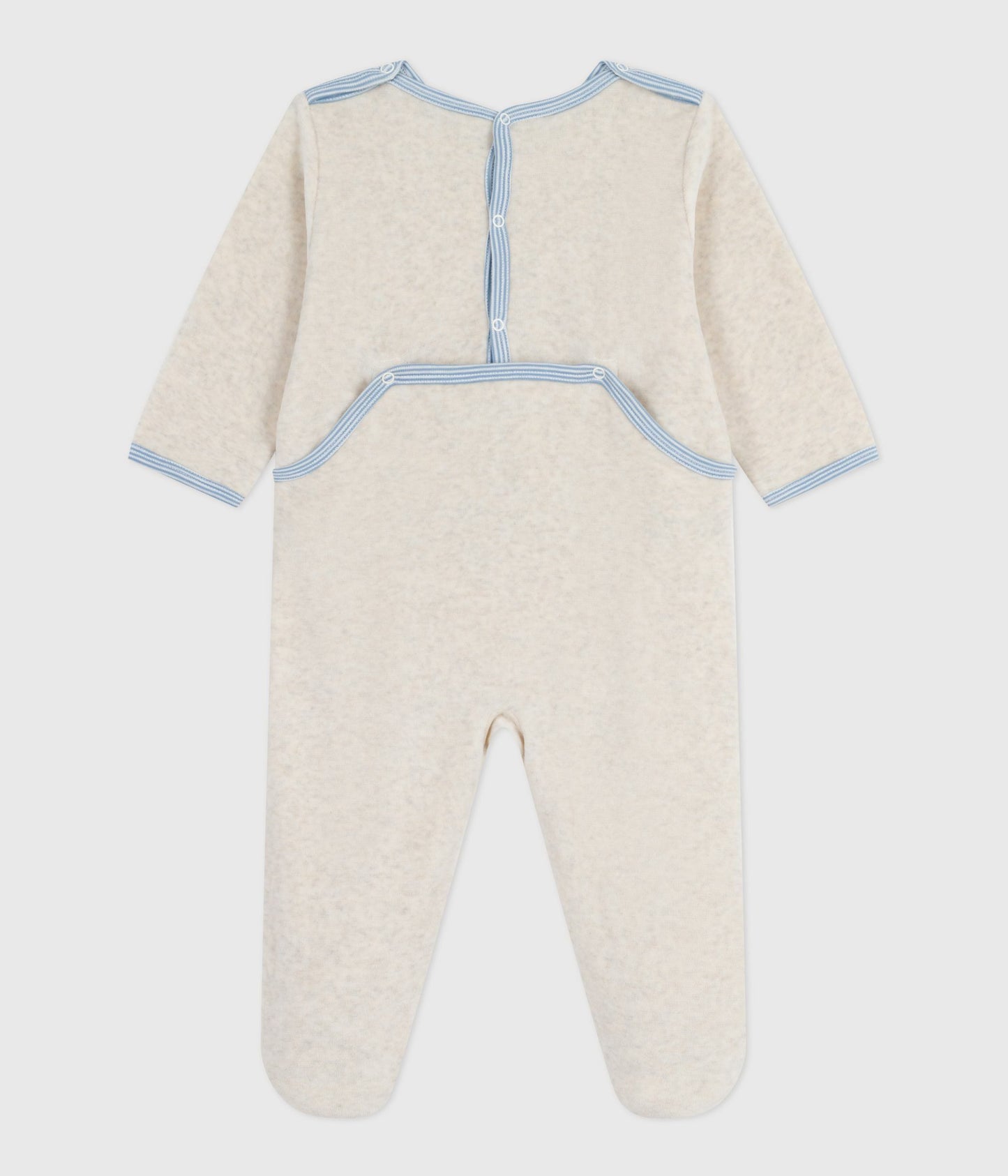 Pyjamas i beige velour med lille zebra på brystet