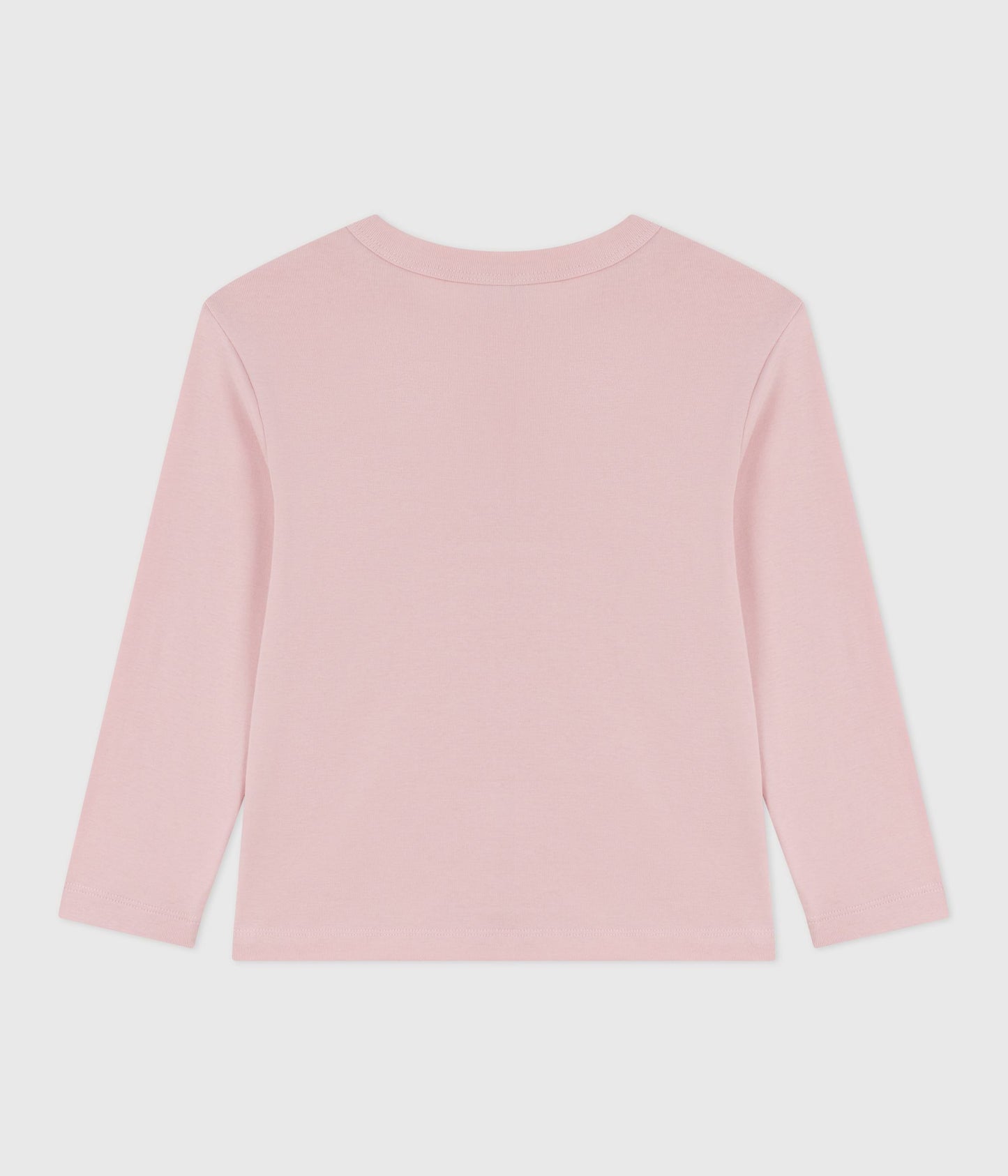 Langærmet t-shirt i lyserød bomuld