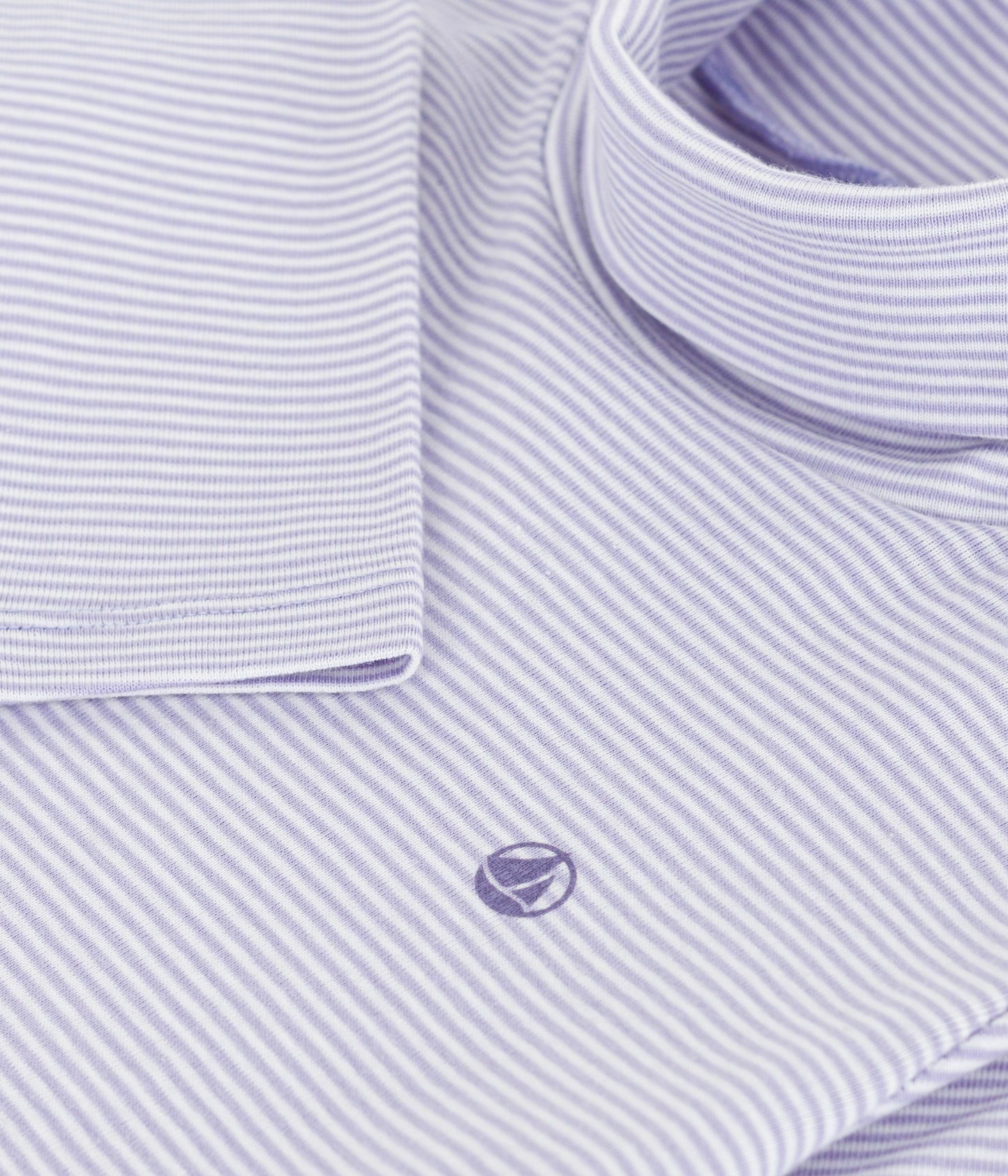 Rullekrave i bomuld med lilla striber