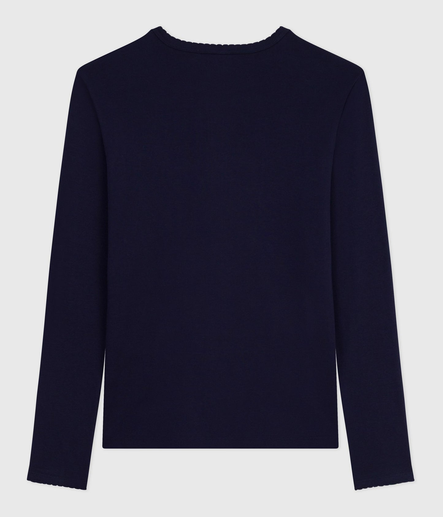 Langærmet T-shirt med bølgekant til kvinder - smoking