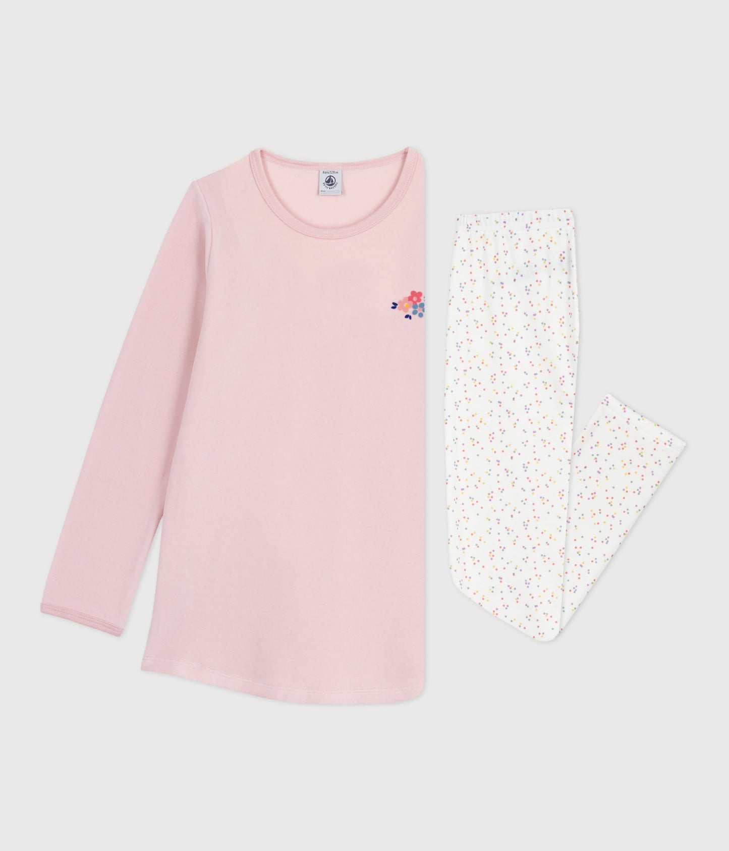 Lyserød natkjole med prikkede leggings til piger