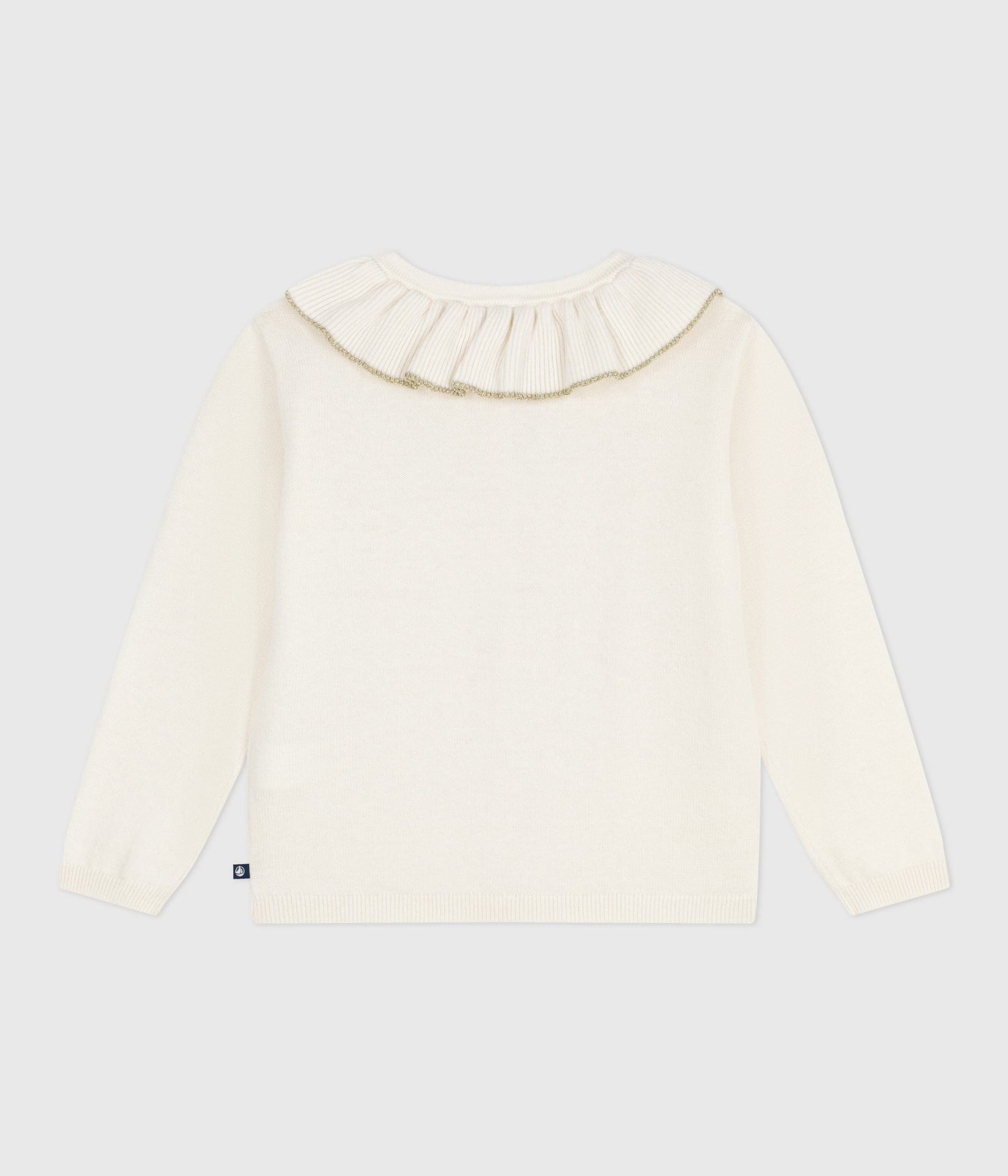 Uld og bomuldscardigan i råhvid