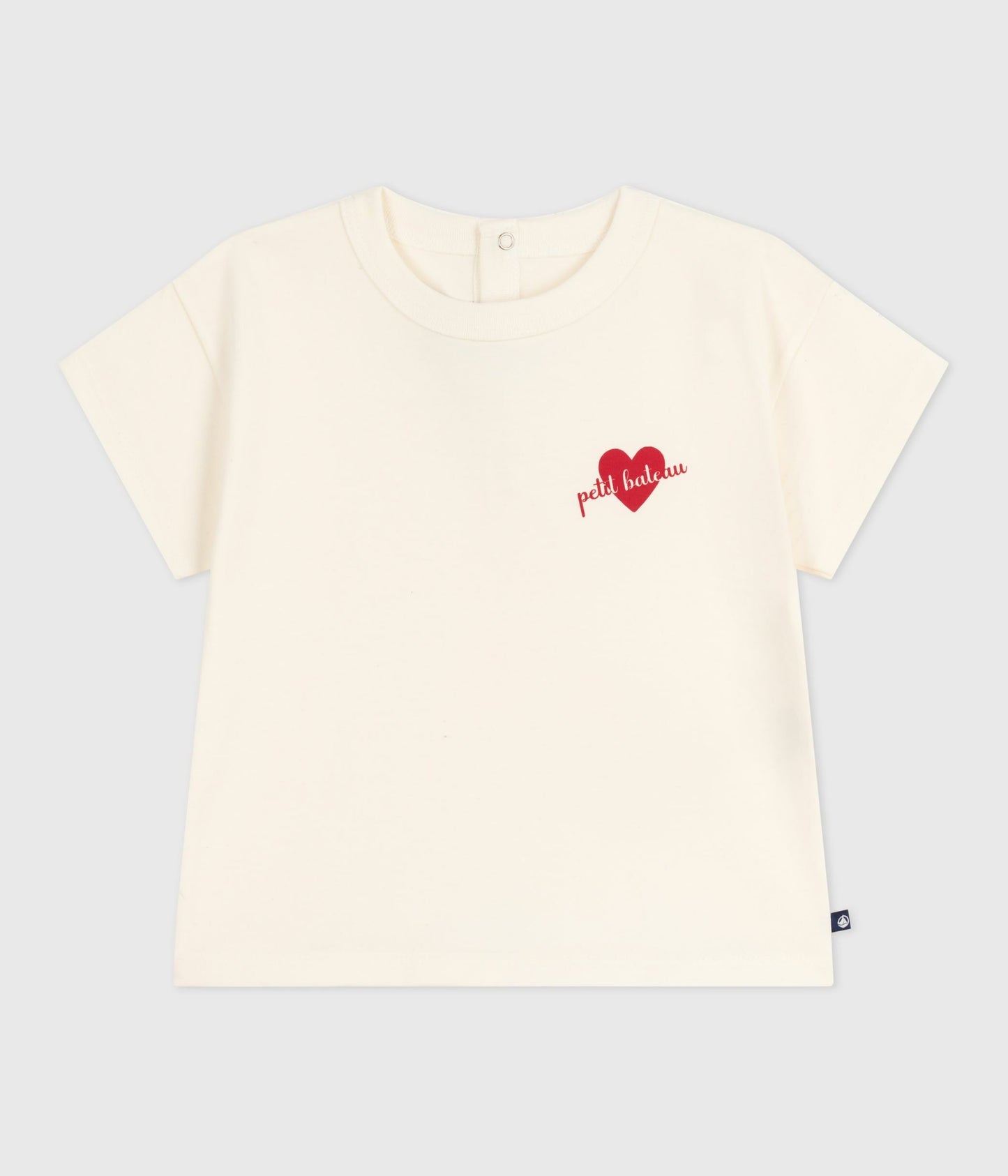 T-shirt i bomuld til baby med rødt hjerte og logo