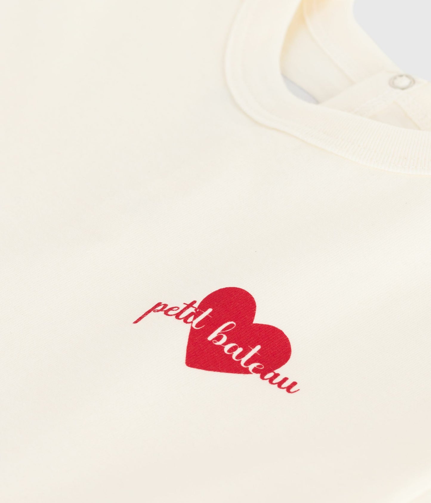 T-shirt i bomuld til baby med rødt hjerte og logo