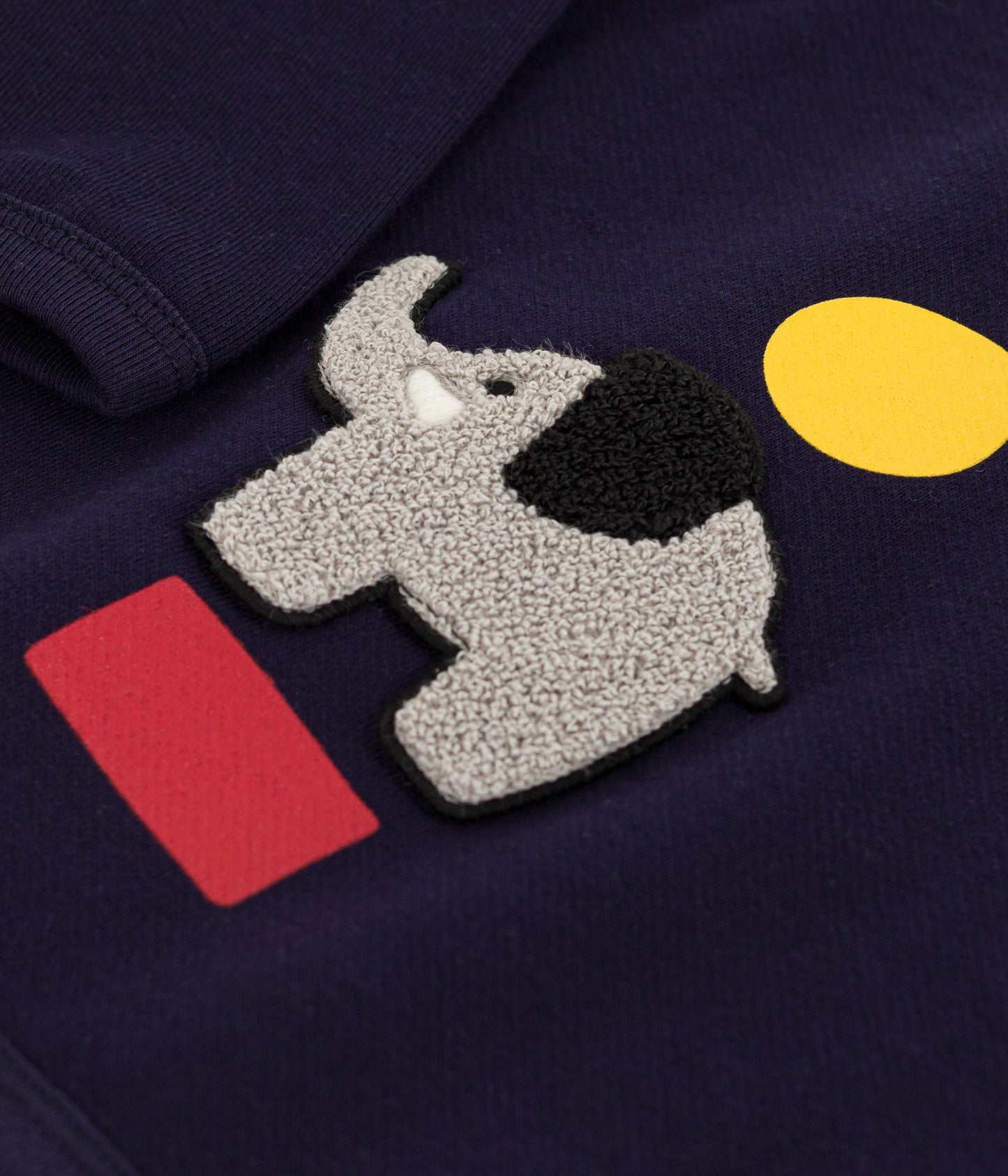 Sweatshirt til baby i mørkeblå med elefant