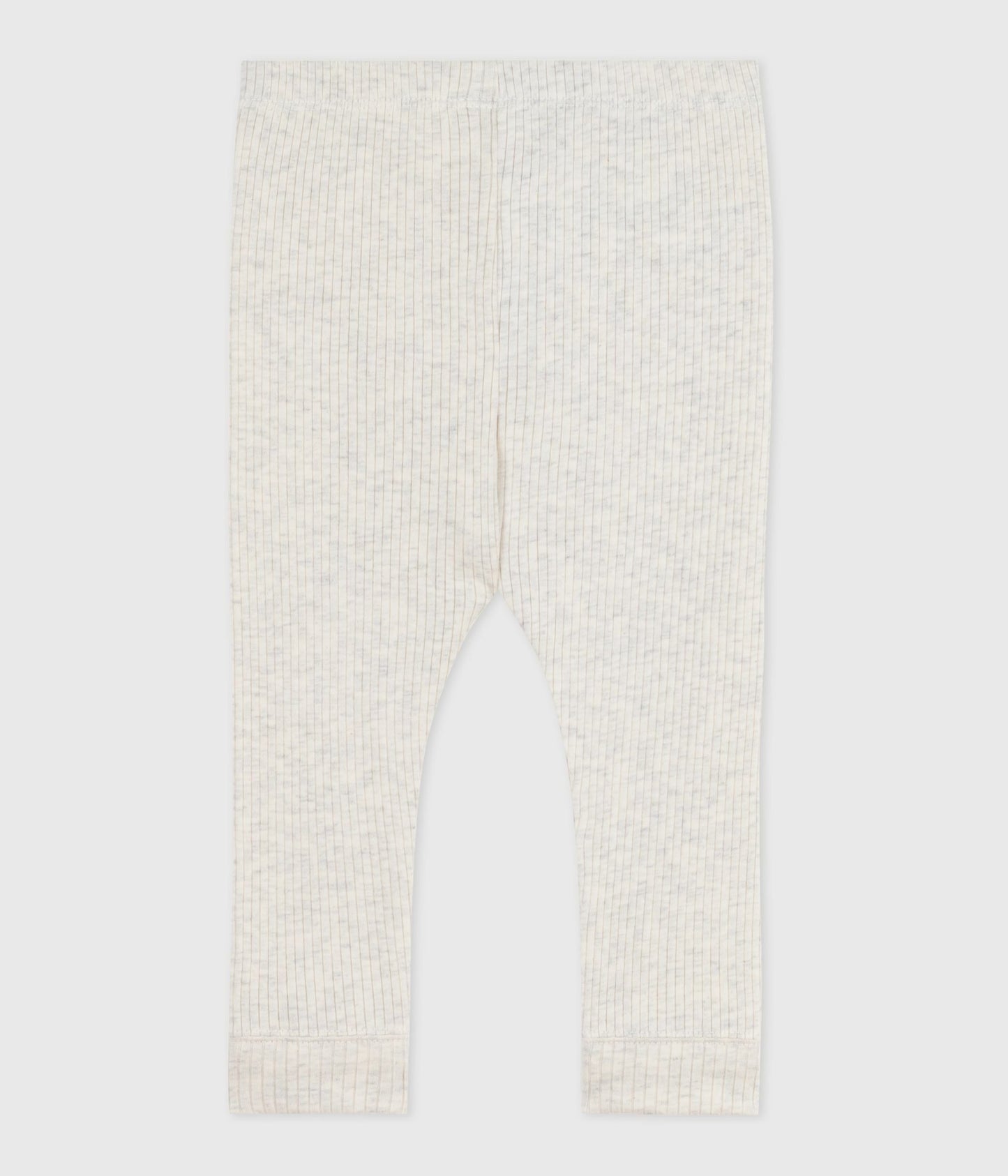 Leggings til baby i ribbet bomuld - creme