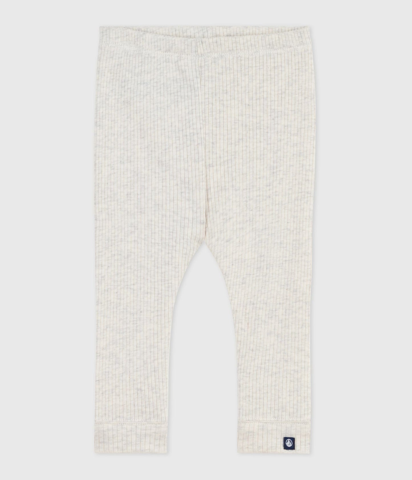 Leggings til baby i ribbet bomuld - creme