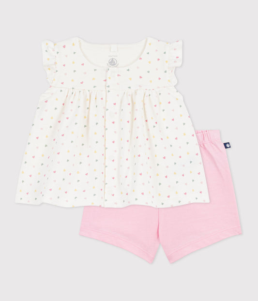 2-delt sæt til baby med shorts og top - Lyserød/multi