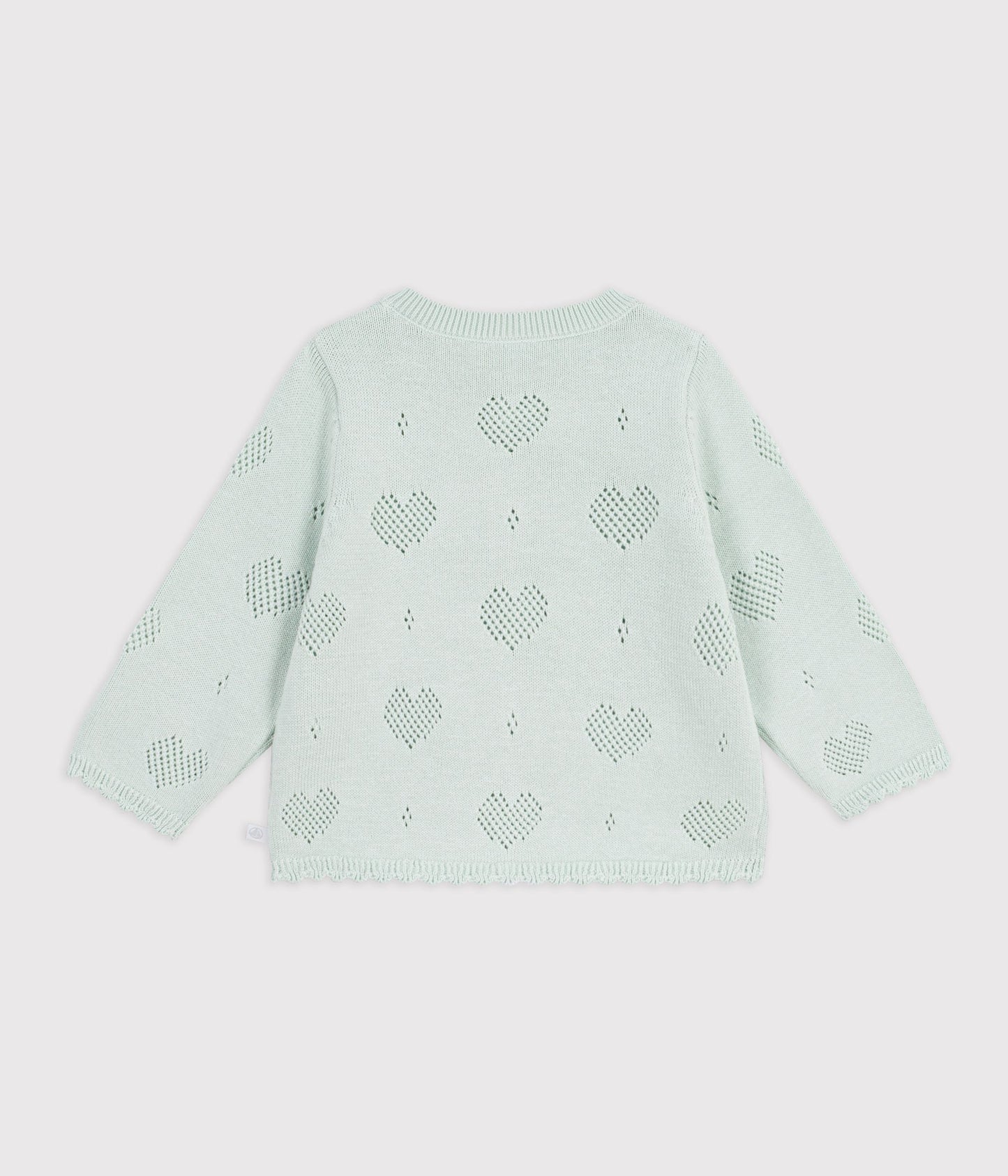 Cardigan med hjerte hulmønster baby - Mintgrøn/Spray