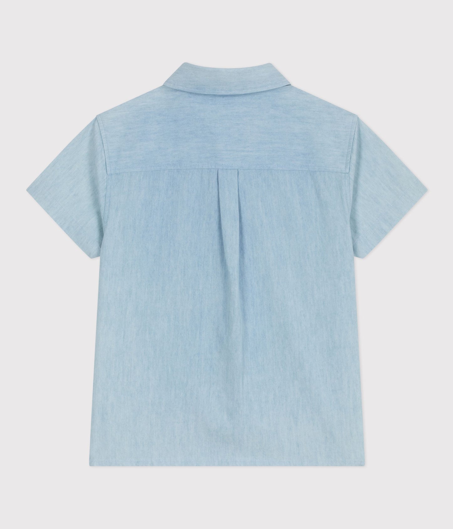 Kortærmet bomuldsskjorte - Bleu Clair