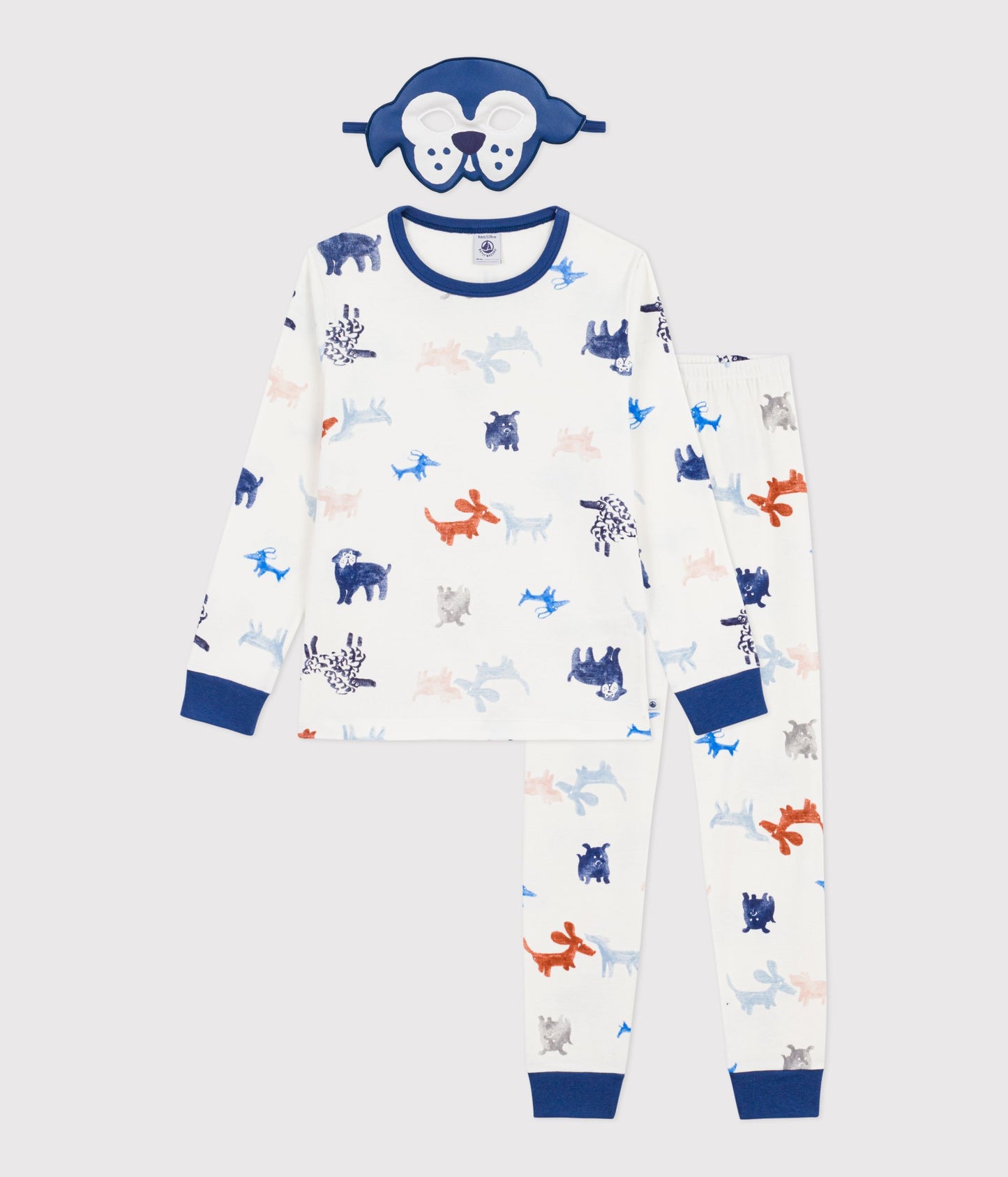 Langærmet pyjamas med hunde og maske