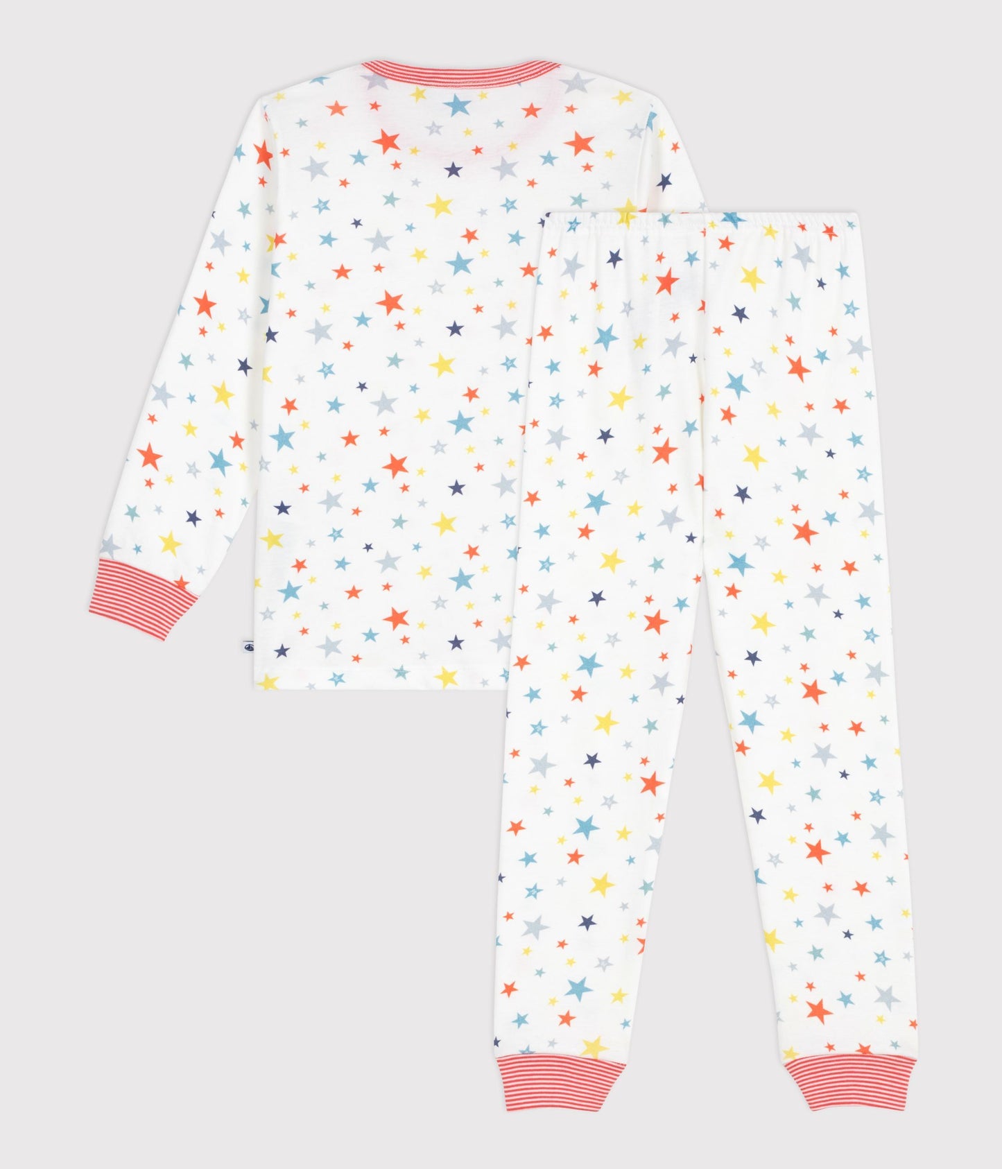 Langærmet pyjamas med multi stjerner/rød strib kant