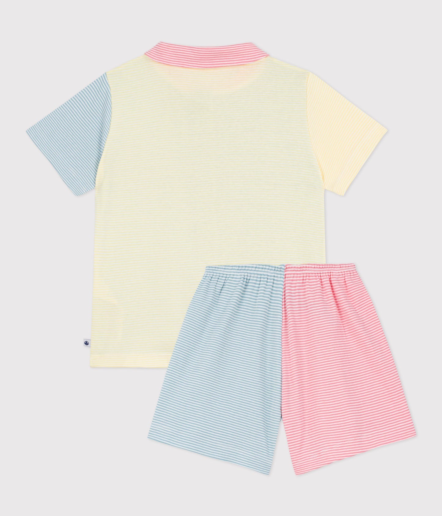 Pyjamas med knapper og korte ben - Multi striber