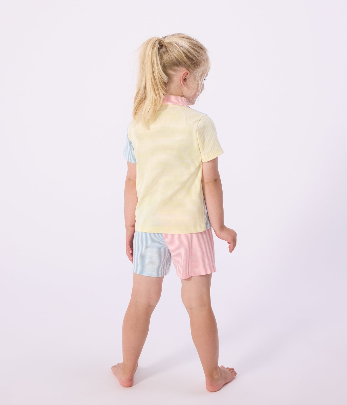 Pyjamas med knapper og korte ben - Multi striber
