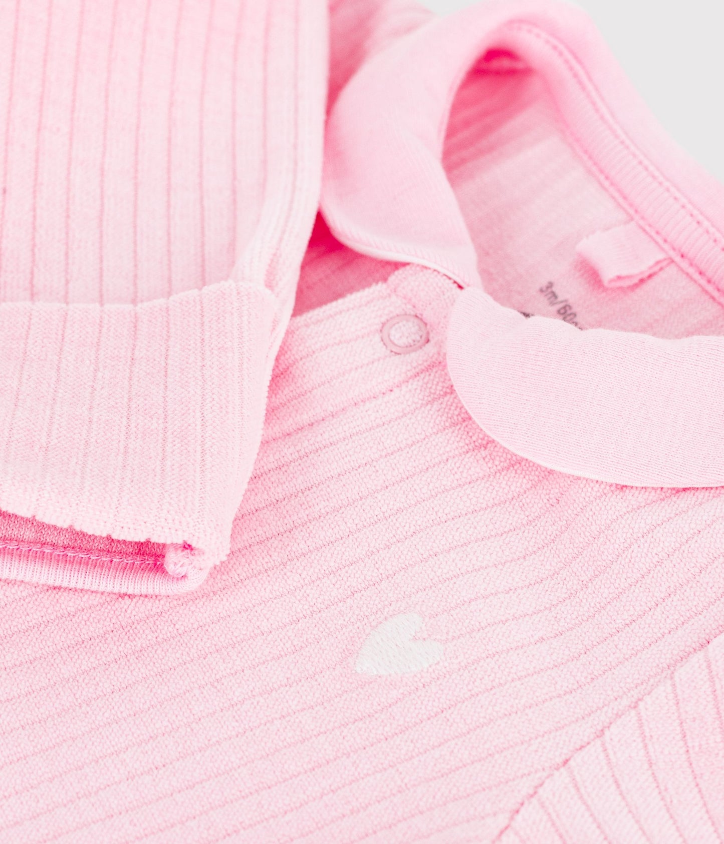Pyjamas i velour med fødder - Ensfarvet lyserød/Marquise