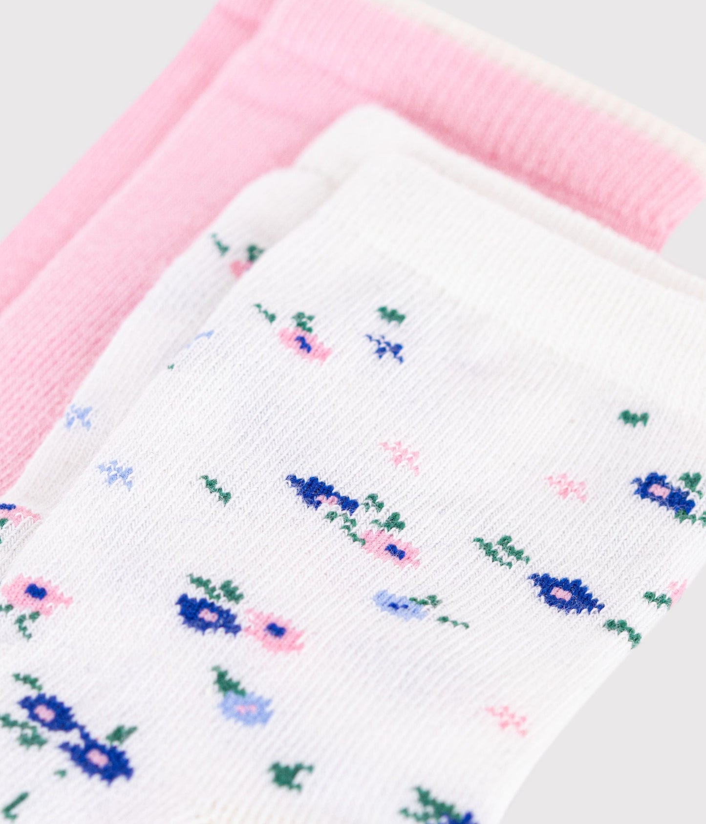 2-pak strømper til piger - Lyserød/Blomsterprint