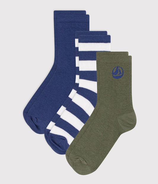 3-pak strømper - Mørkeblå/Olivengrøn