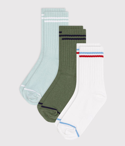 3-pak tennisstrømper - Mintgrøn/Olivengrøn/Hvid