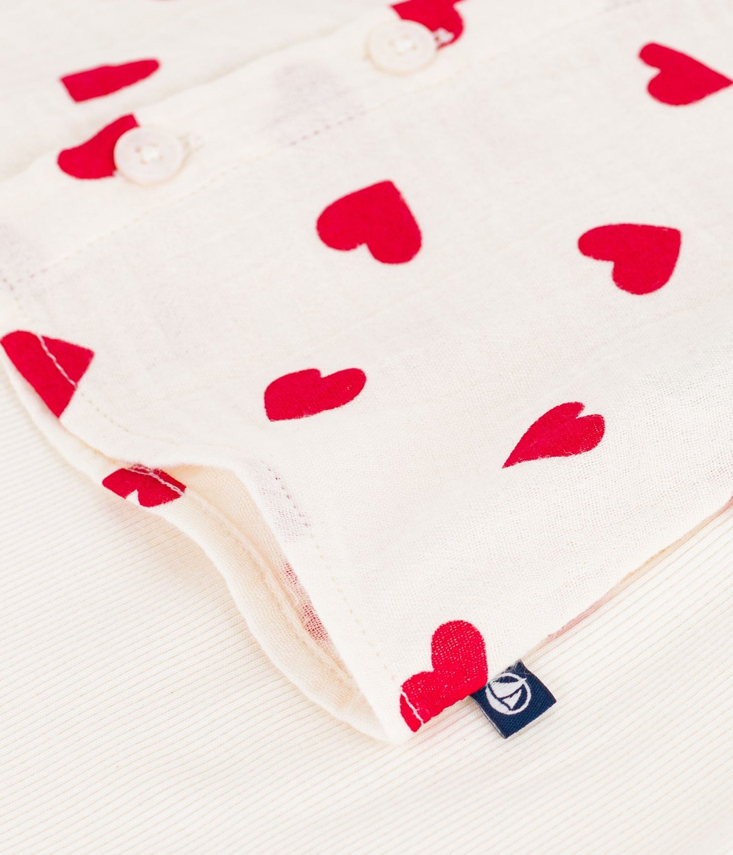 2-delt bomuldssæt med skjorte - Røde hjerter