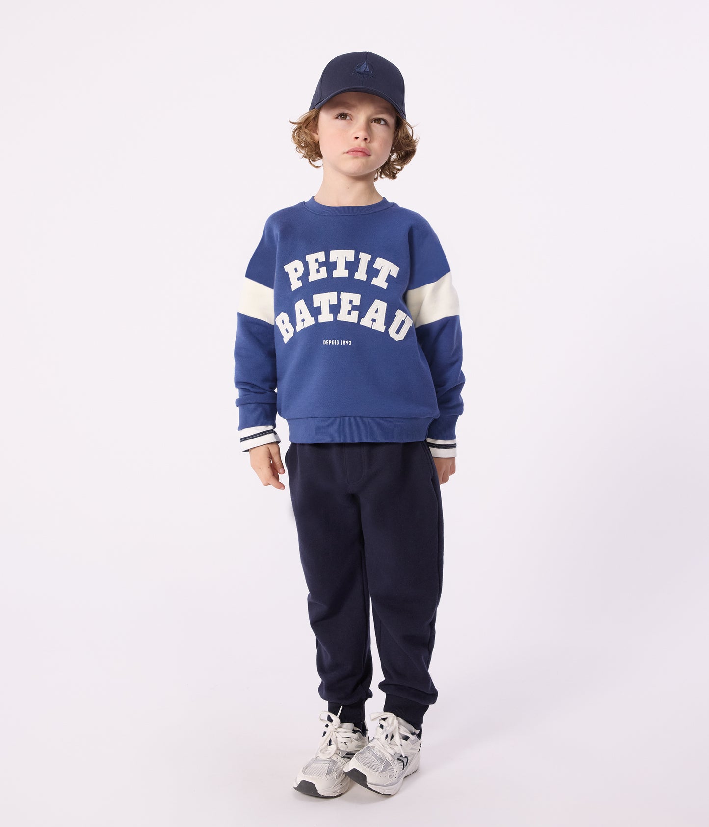 Sweatshirt til børn i blå med logo