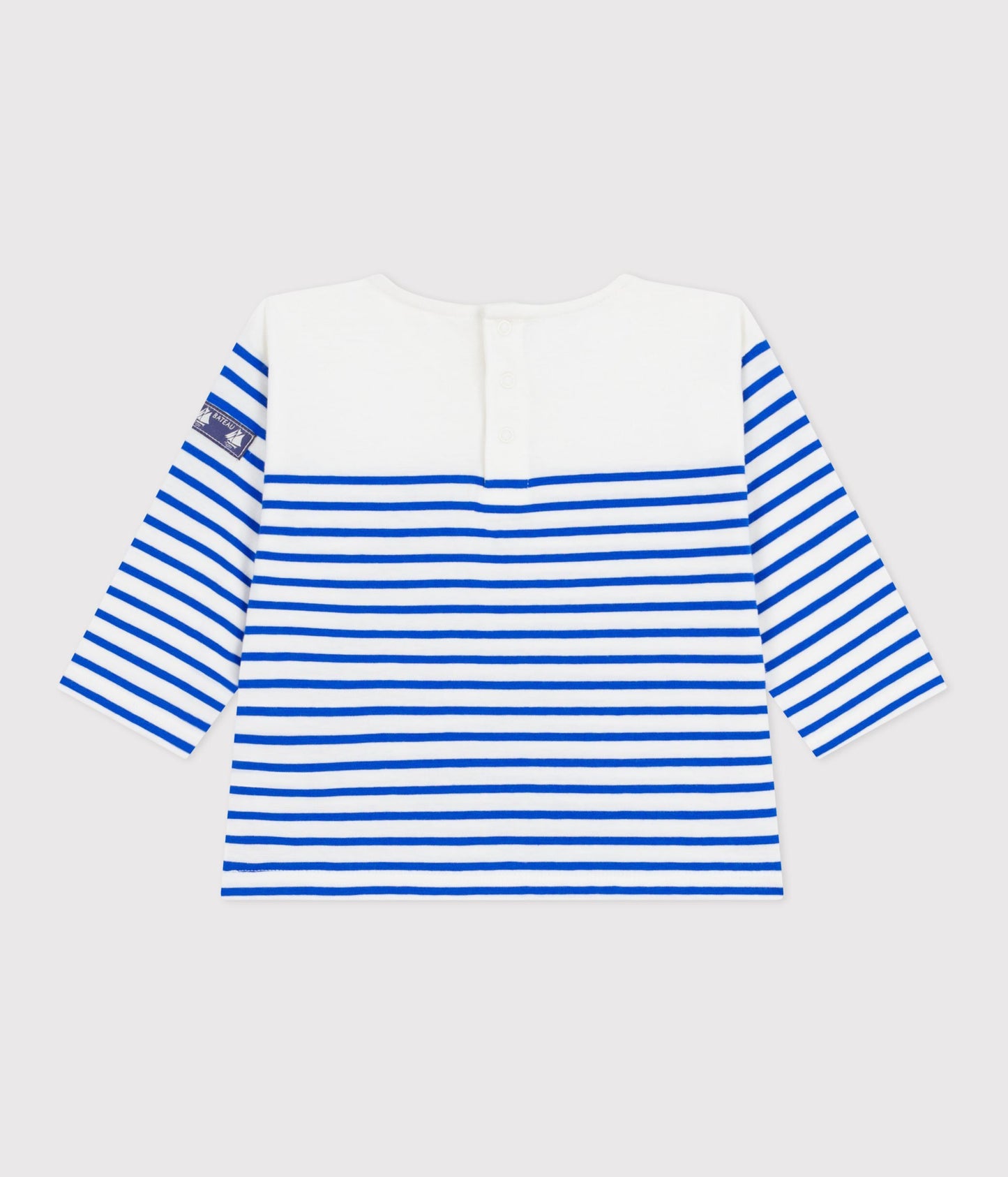 Langærmet t-shirt til baby - Perseblå striber