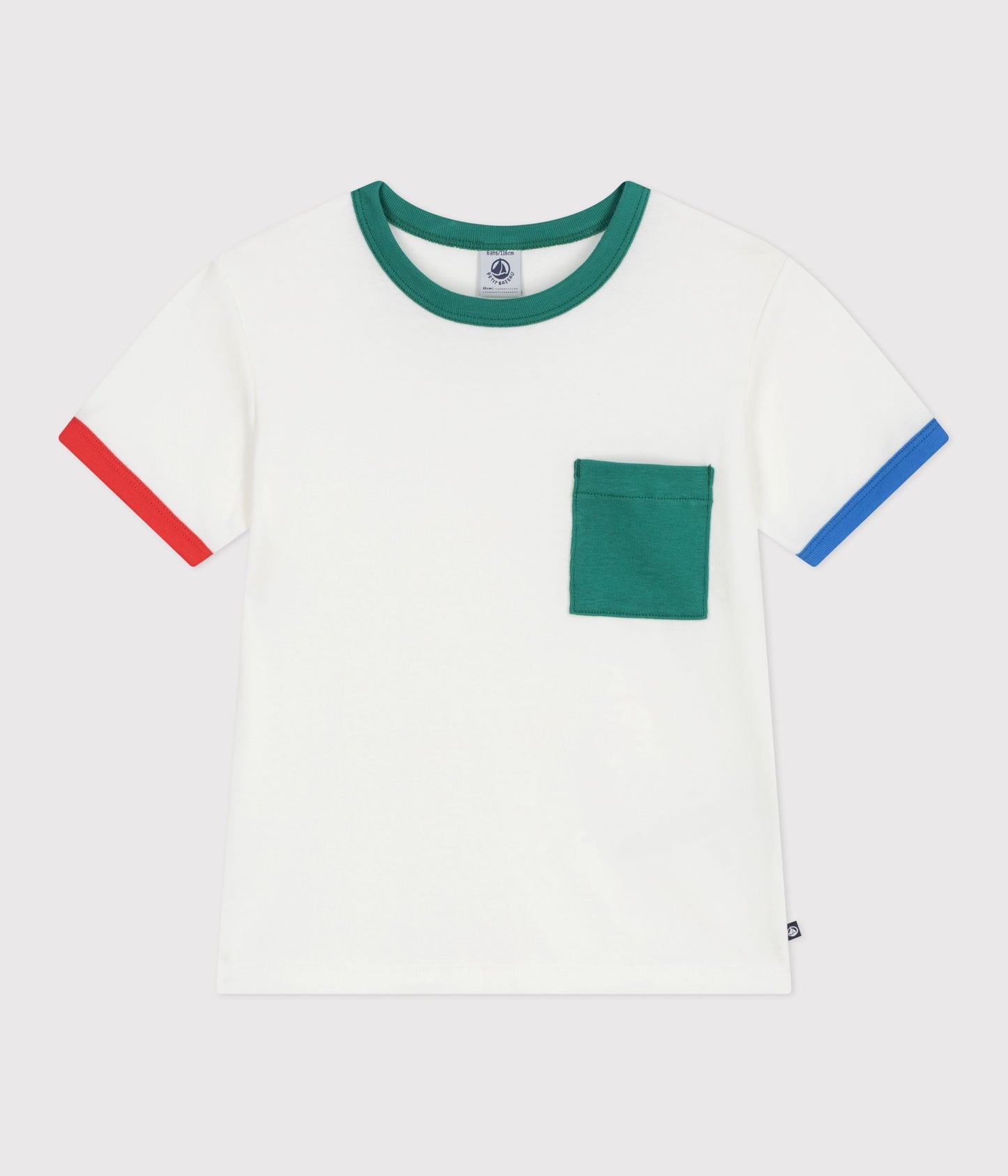 T-shirt med farvede kanter - Hvid