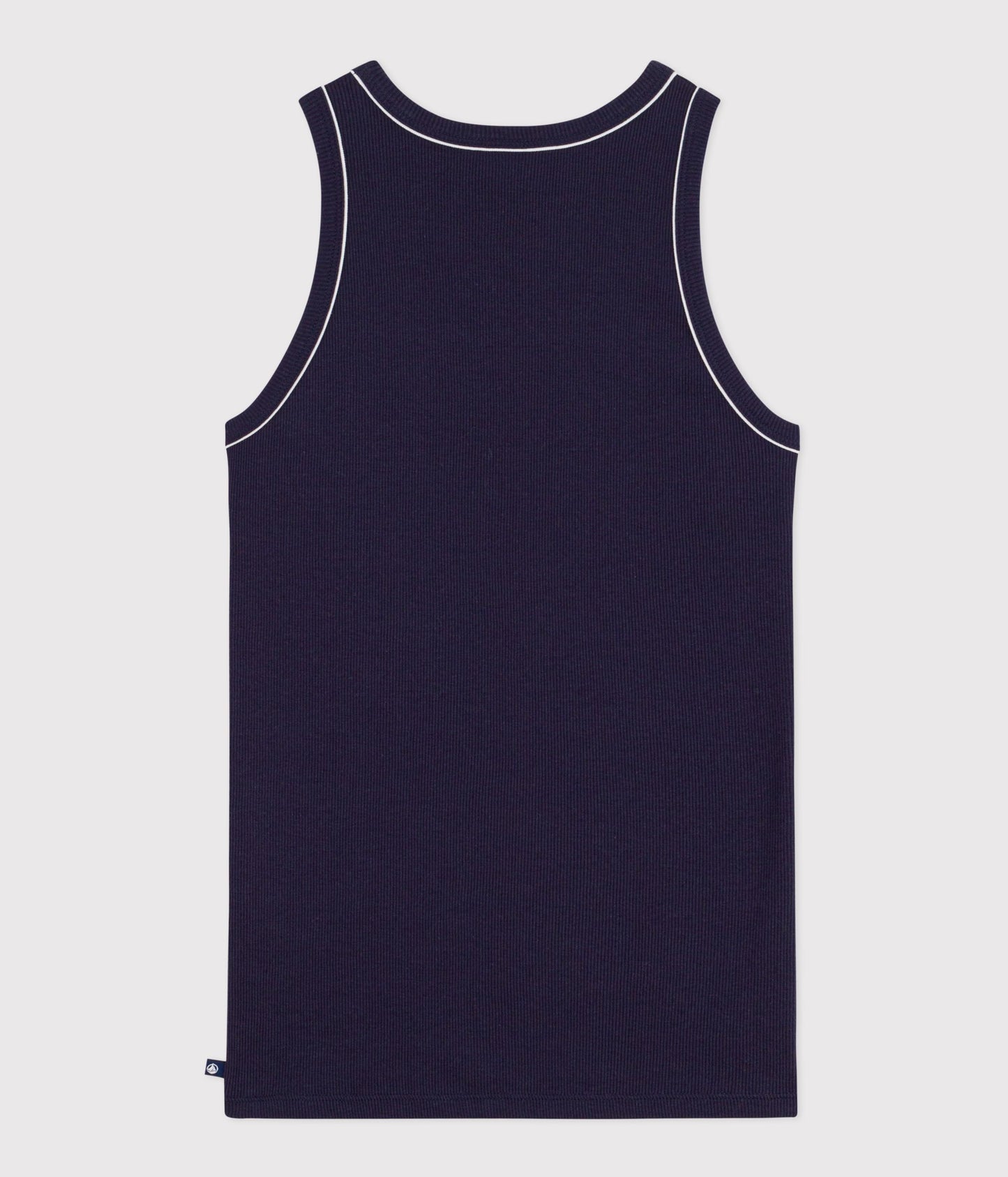 Tanktop i bomuld til kvinder - Smoking blå m/hvid kant