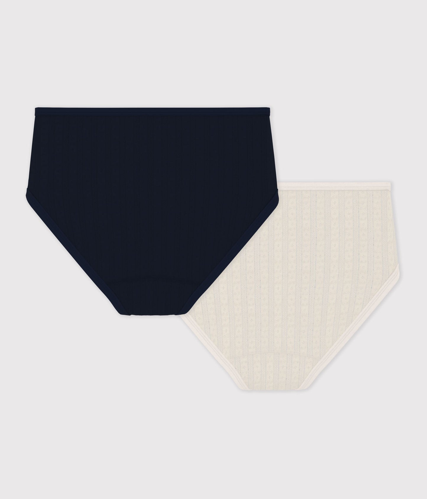 2-pak højtaljede pointelle trusser til kvinder - Sort/Milk