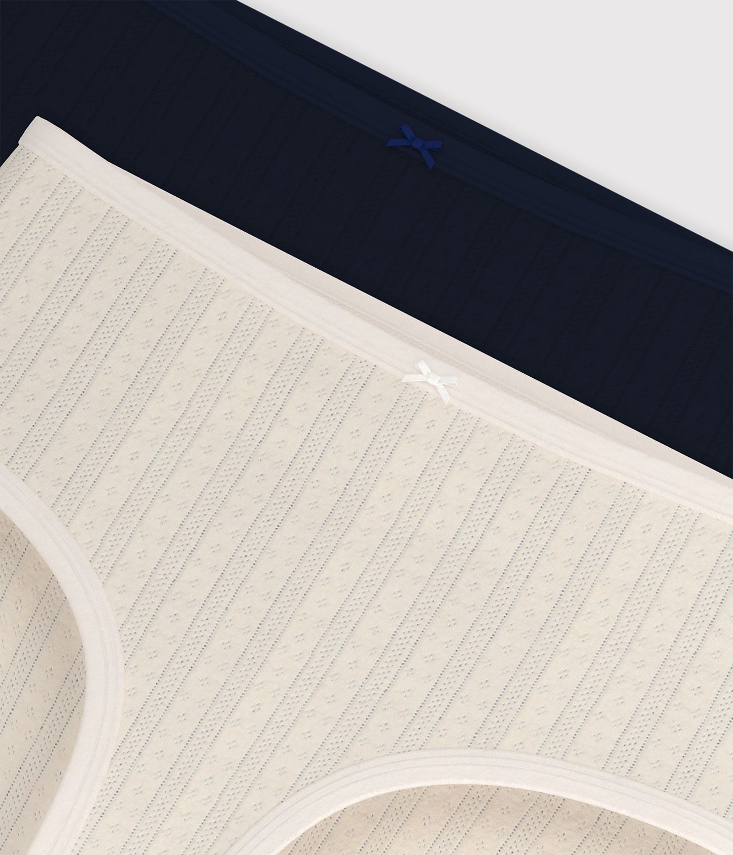 2-pak højtaljede pointelle trusser til kvinder - Sort/Milk