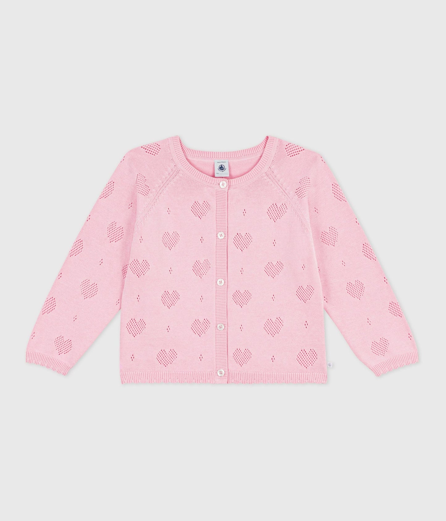 Cardigan med hjerte hulmønster - Lyserød/Marquise