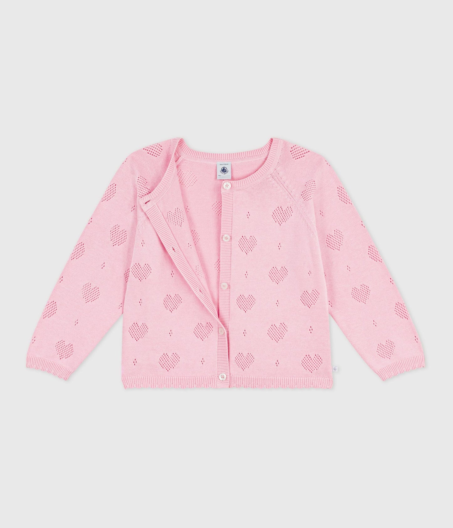 Cardigan med hjerte hulmønster - Lyserød/Marquise