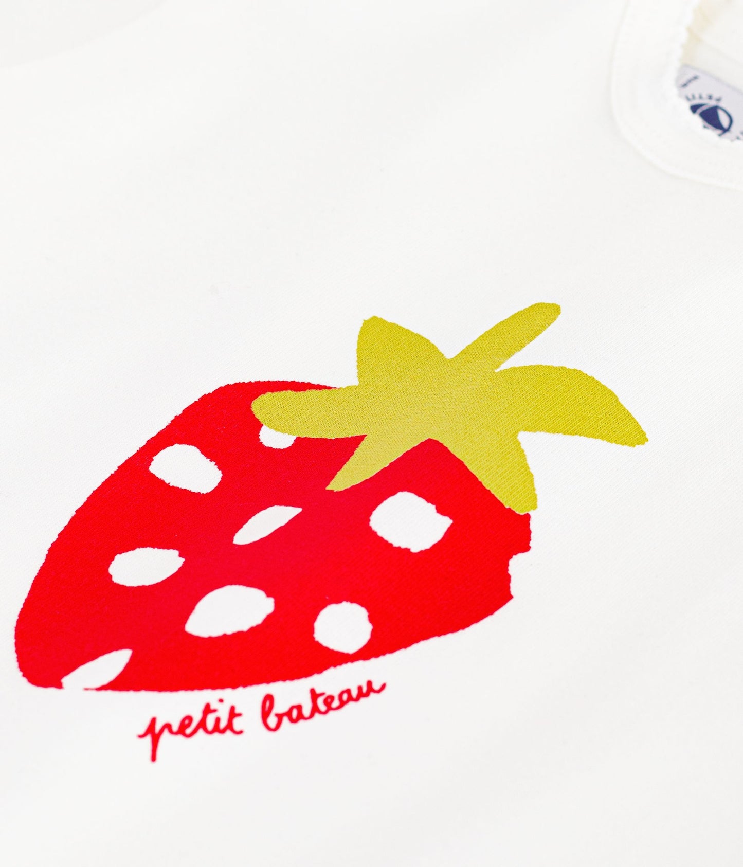T-shirt til baby med jordbær tryk - hvid