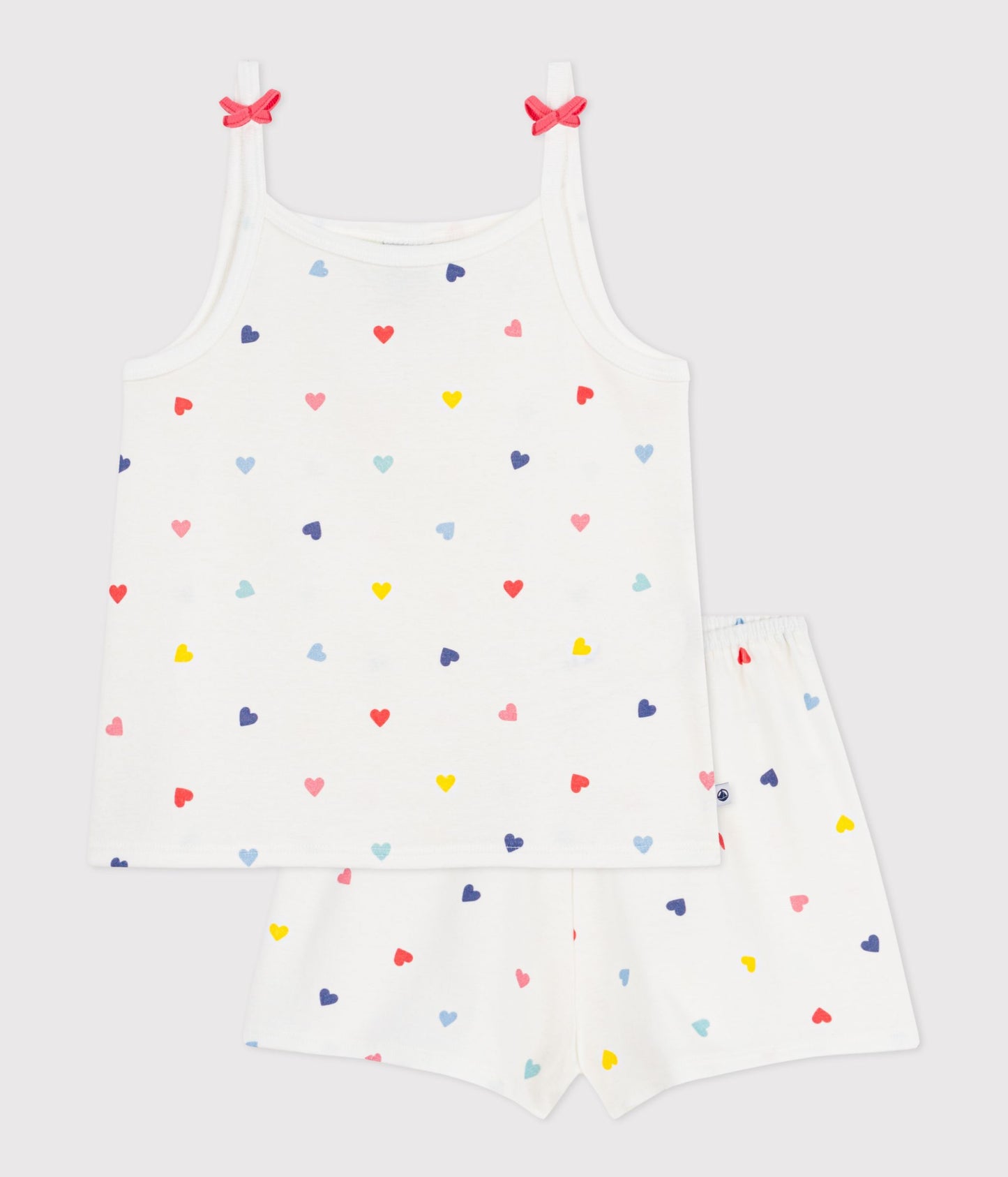 Pyjamas med stropper og shorts - Multi hjerter