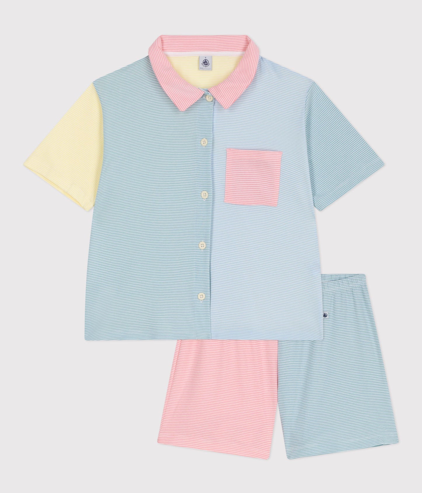 Kortærmet pyjamas til kvinder - Multi striber