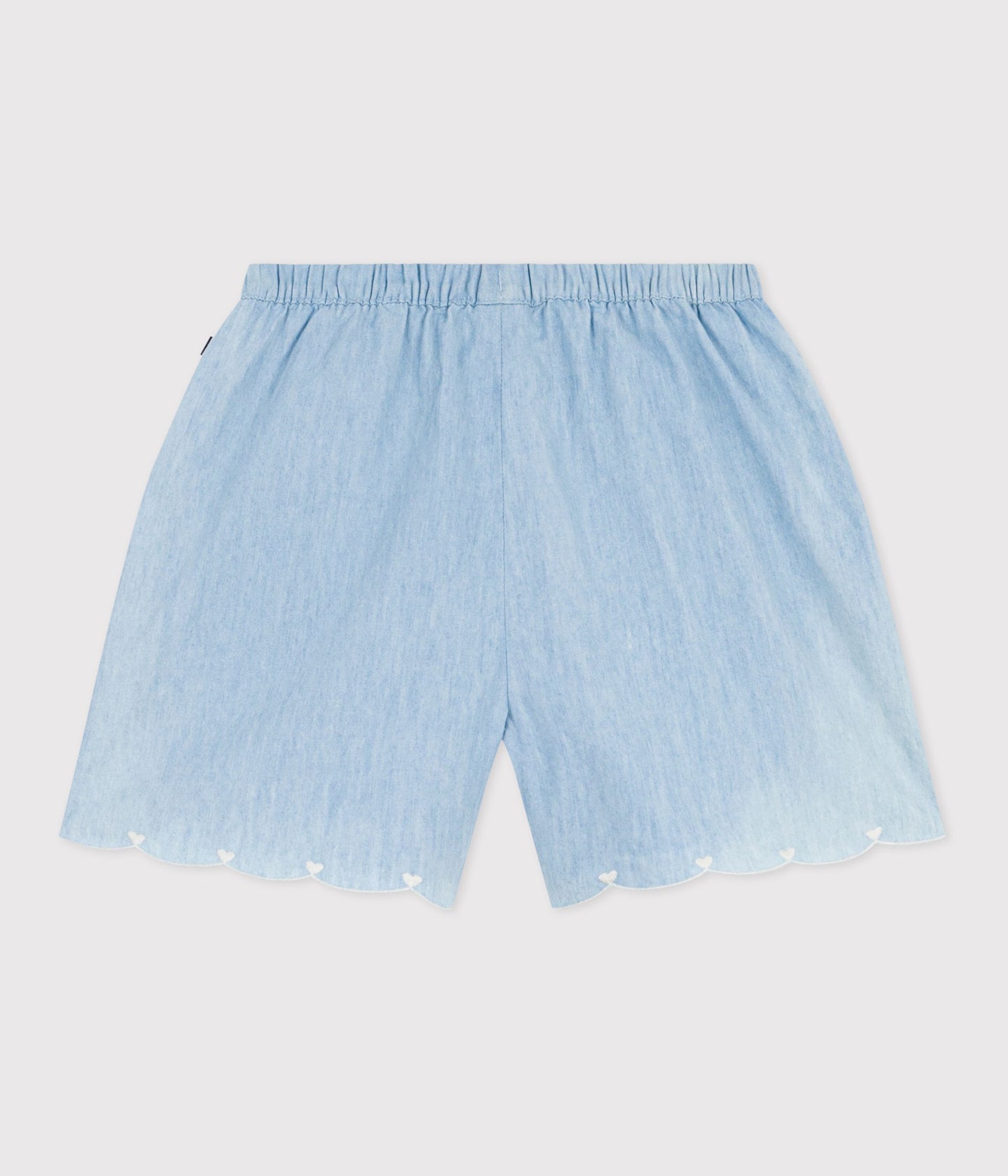 Bomuldsshorts i chambray-stof til piger - Bleu clair