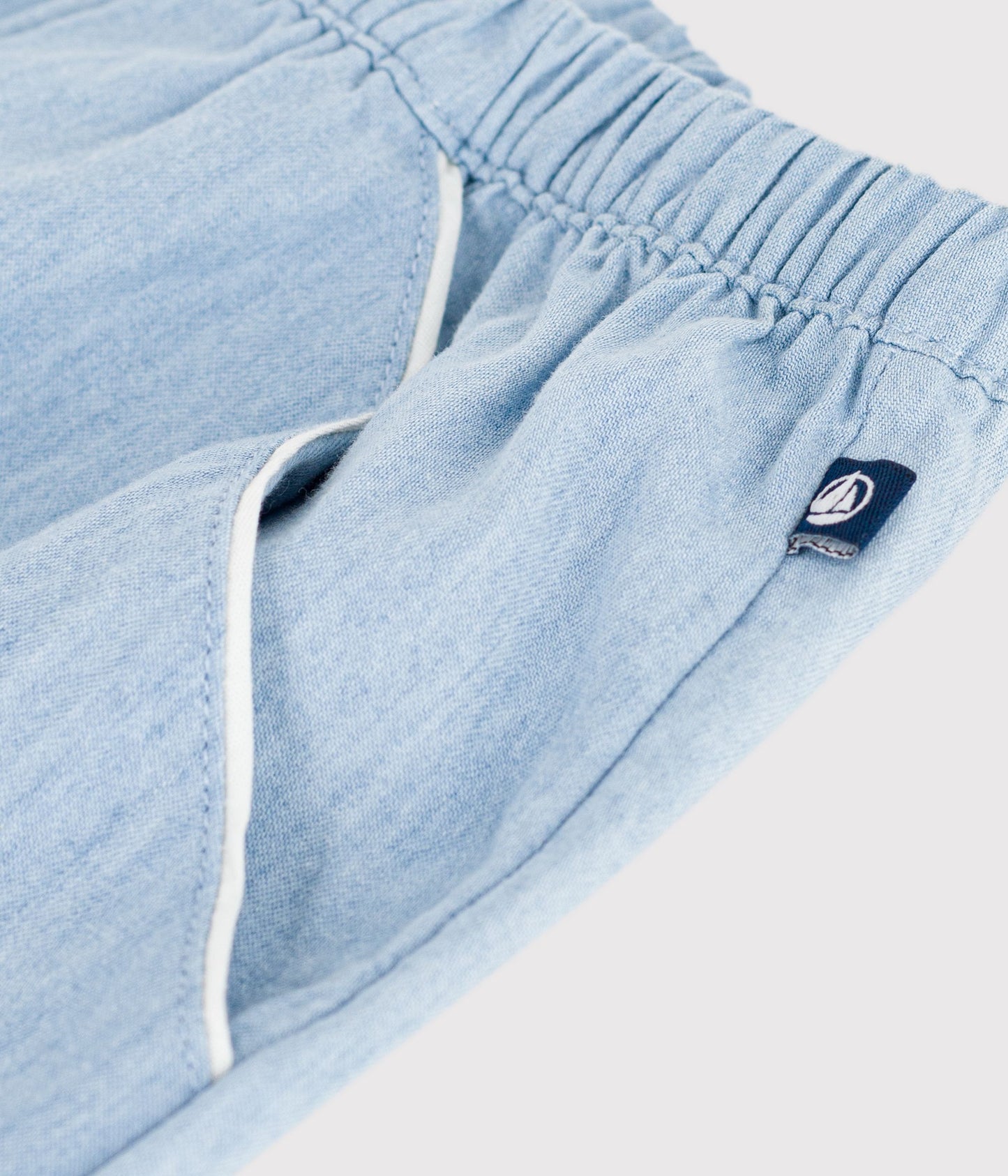 Bomuldsshorts i chambray-stof til piger - Bleu clair