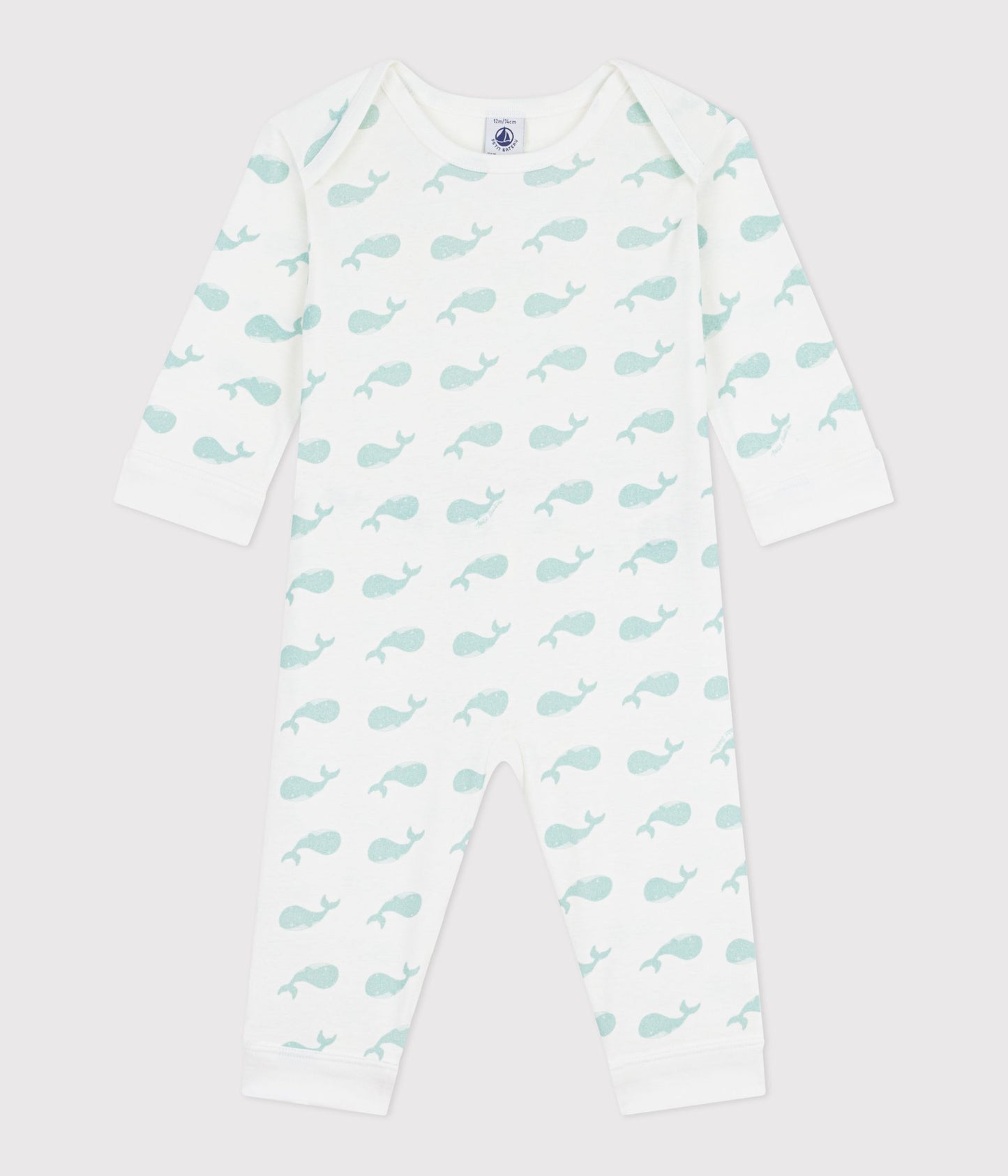 Pyjamas uden fødder med hvalprint - Mintgrøn/Spray