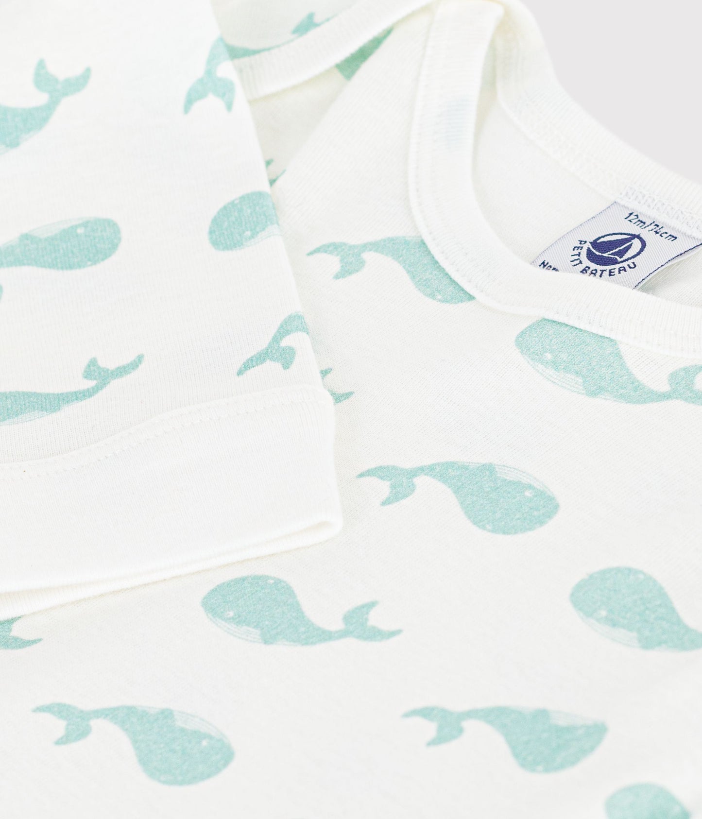 Pyjamas uden fødder med hvalprint - Mintgrøn/Spray