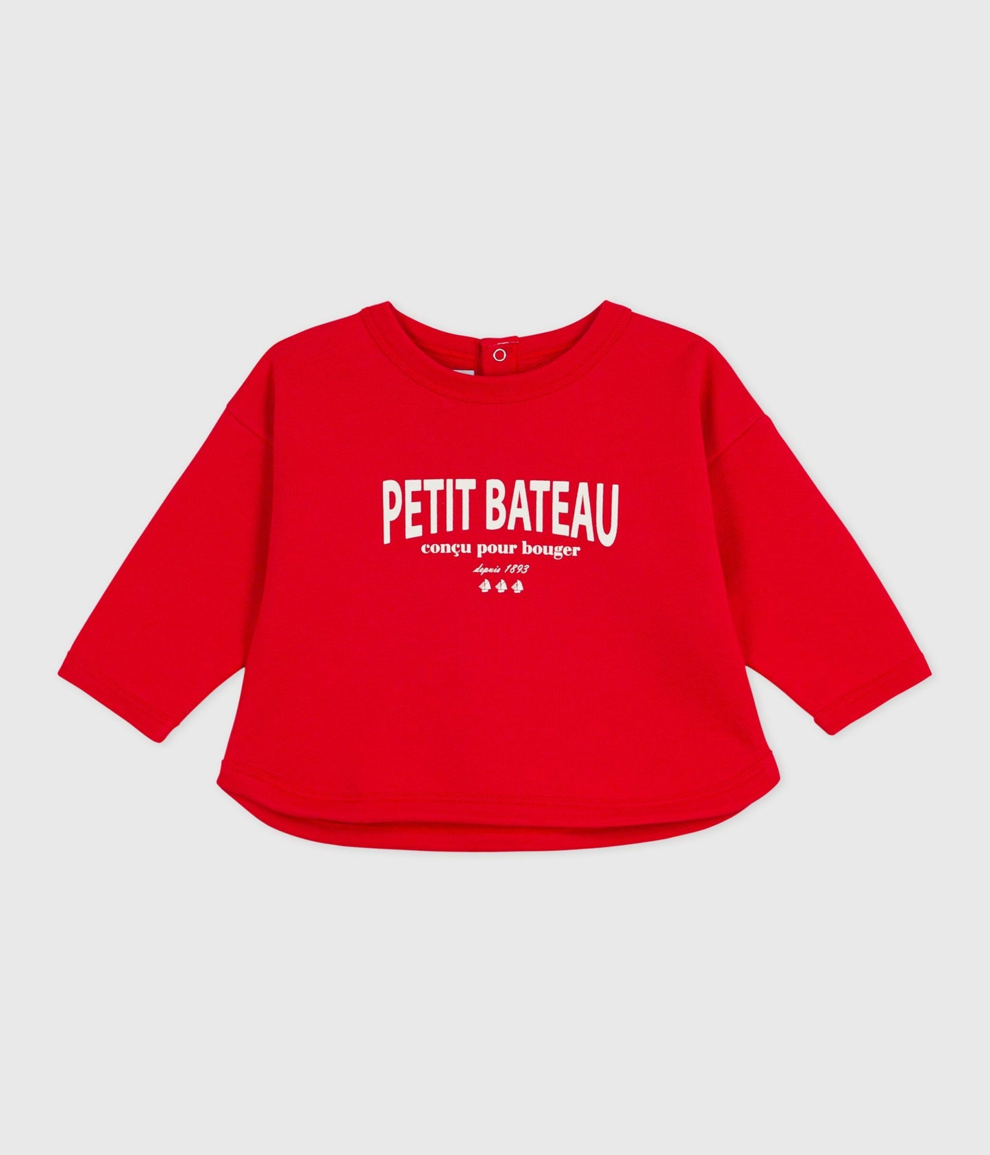 Rød bomuldssweatshirt til baby