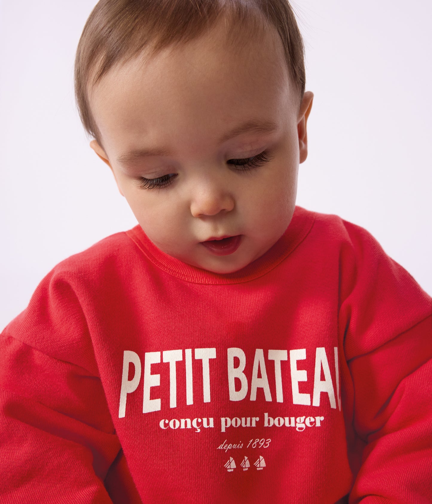 Rød bomuldssweatshirt til baby