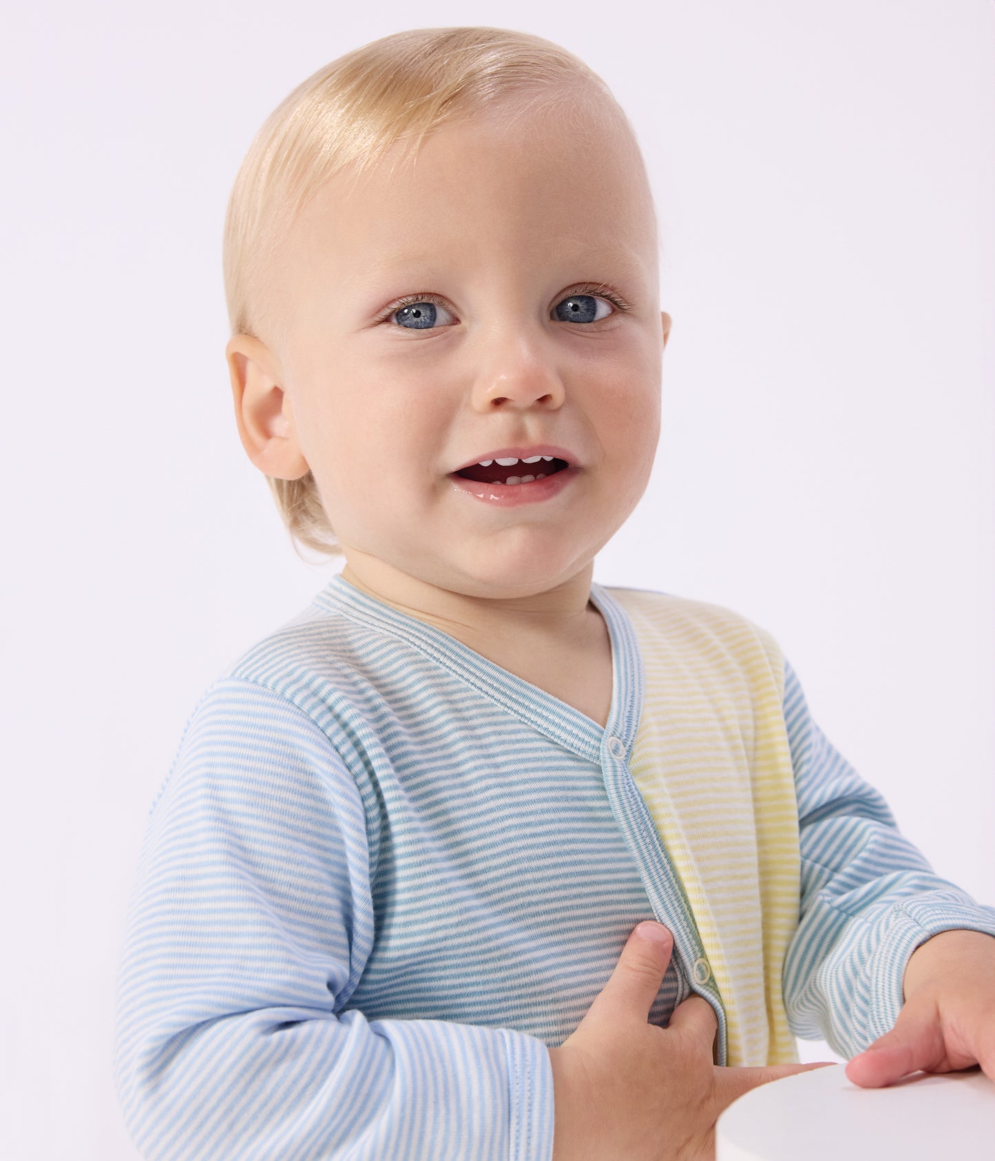 Bomuldspyjamas med fødder - Multi striber