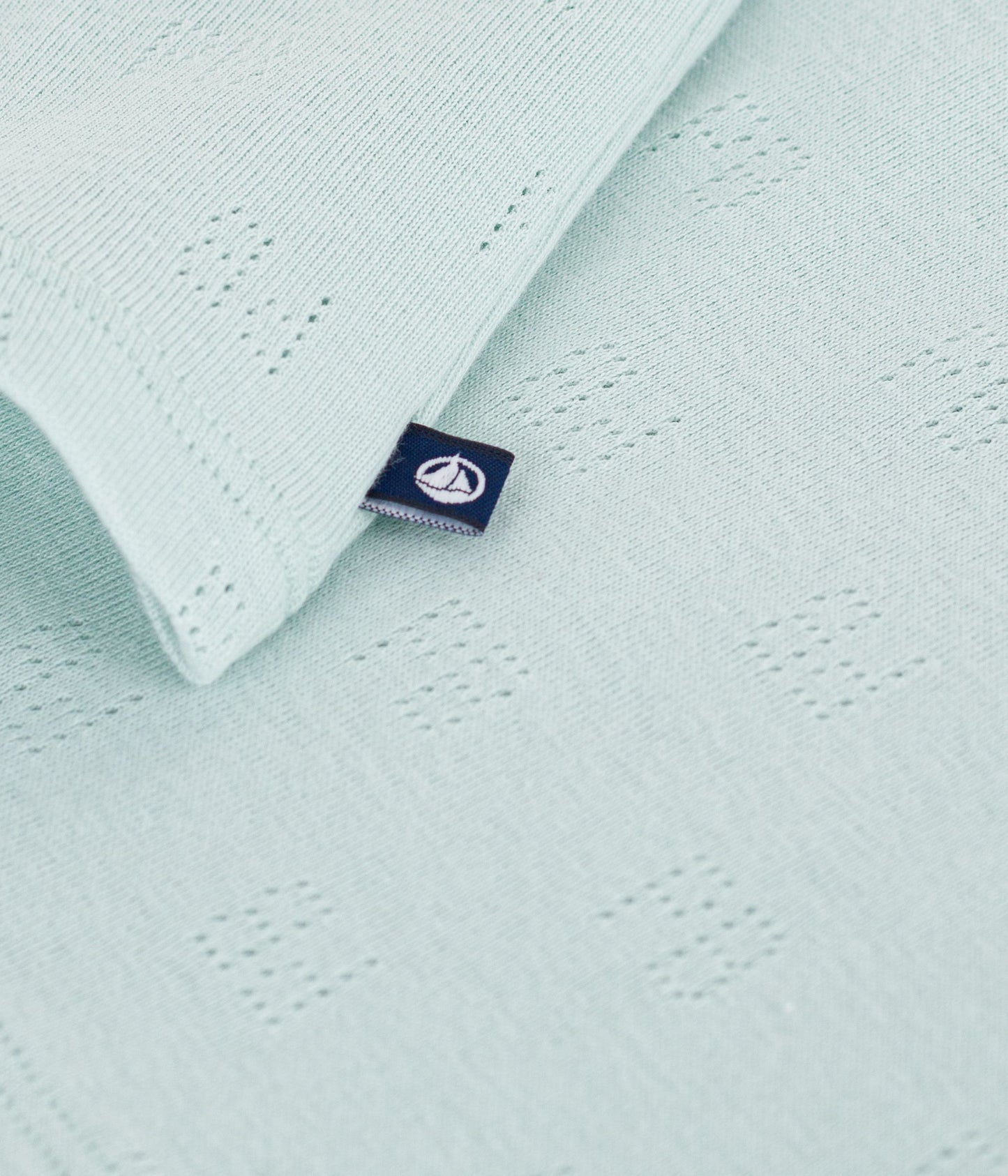 Polo t-shirt til baby med hulmønster - Mintgrøn/Spray