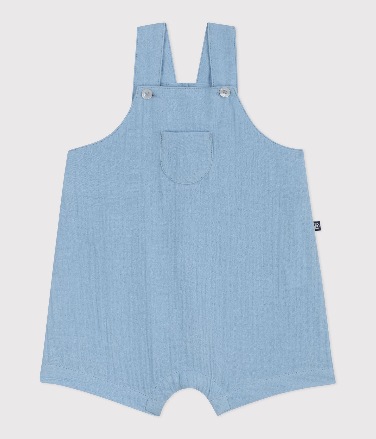 Overalls i bomuld med korte ben - Blå/Flo