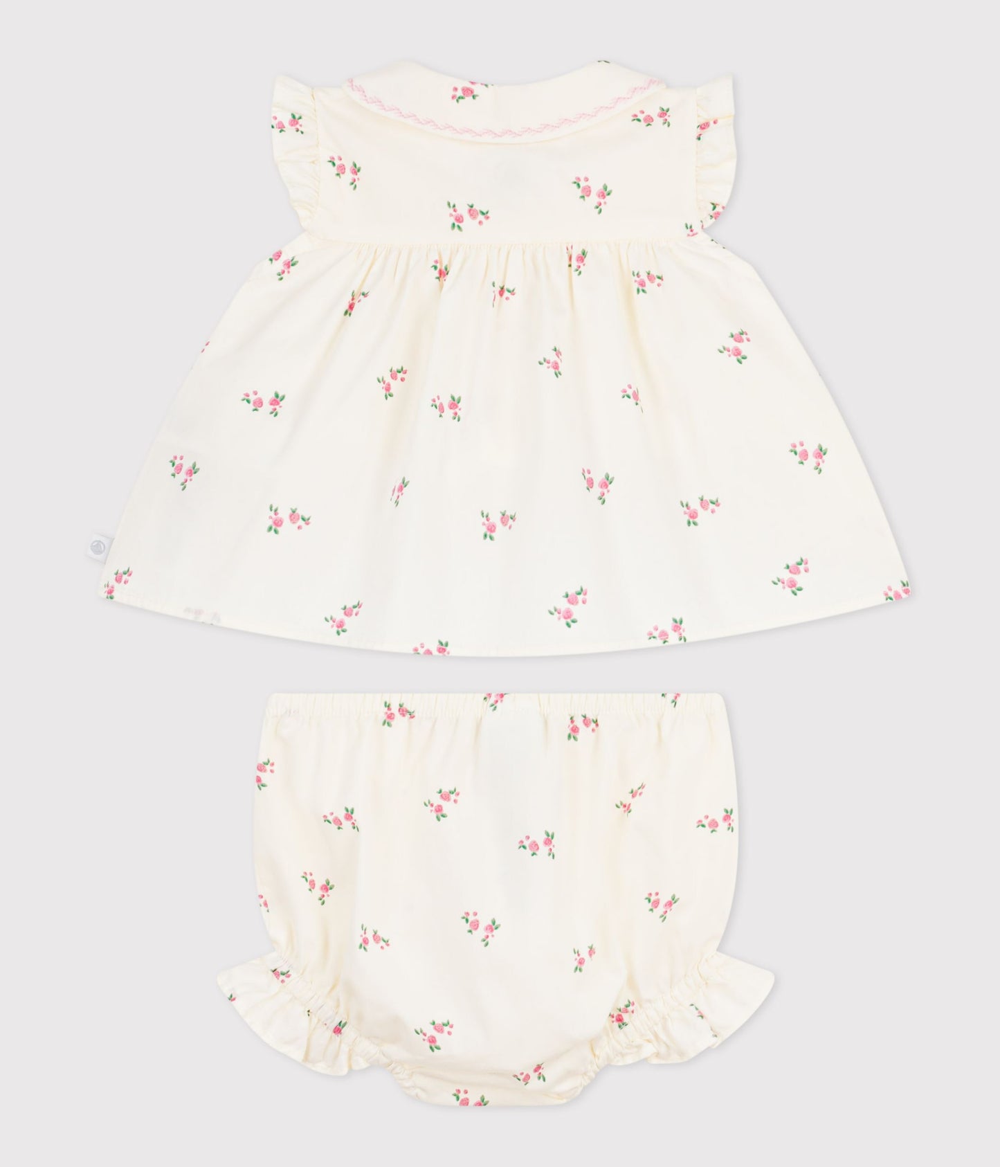 2-delt sæt til baby med bloomers og top - små blomster