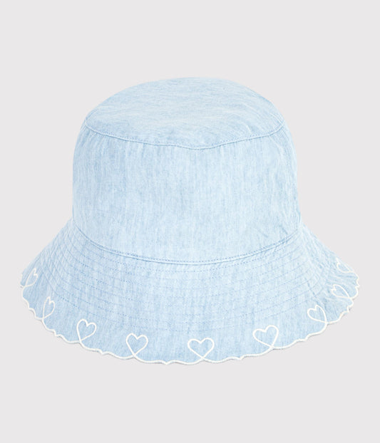 Bøllehat i chambray-stof - Bleu clair