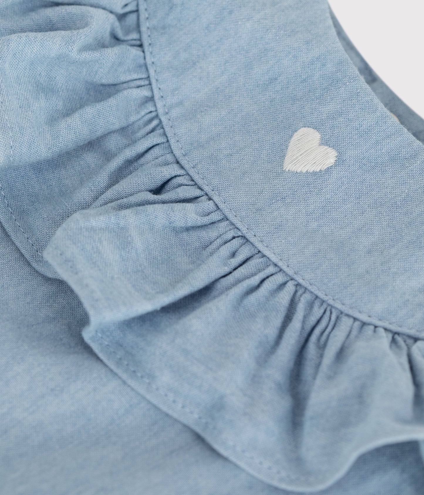 Bluse til baby i Chambray-stof - Bleu clair