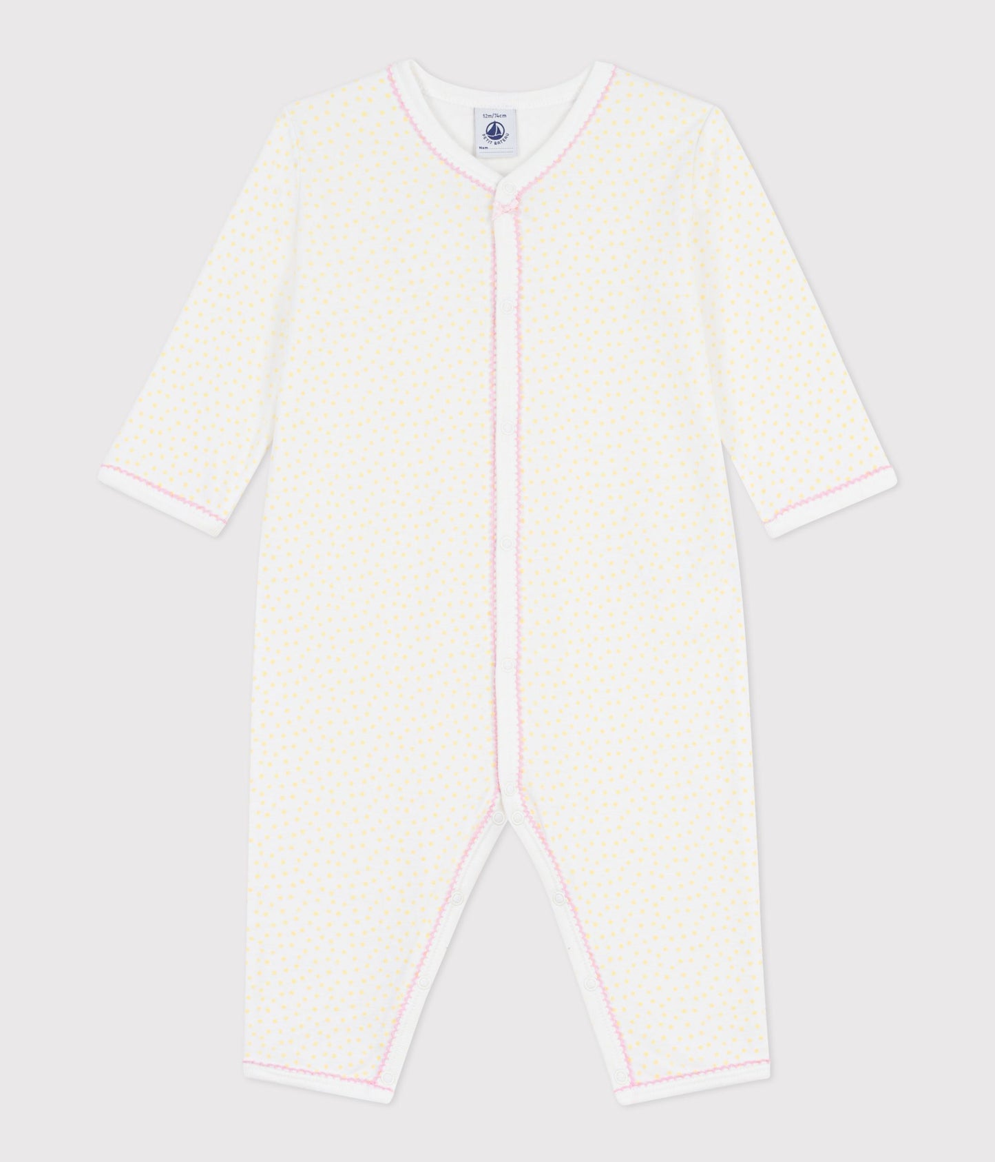 Pyjamas uden fødder med gule prikker/lyserød blonde - Popcorn