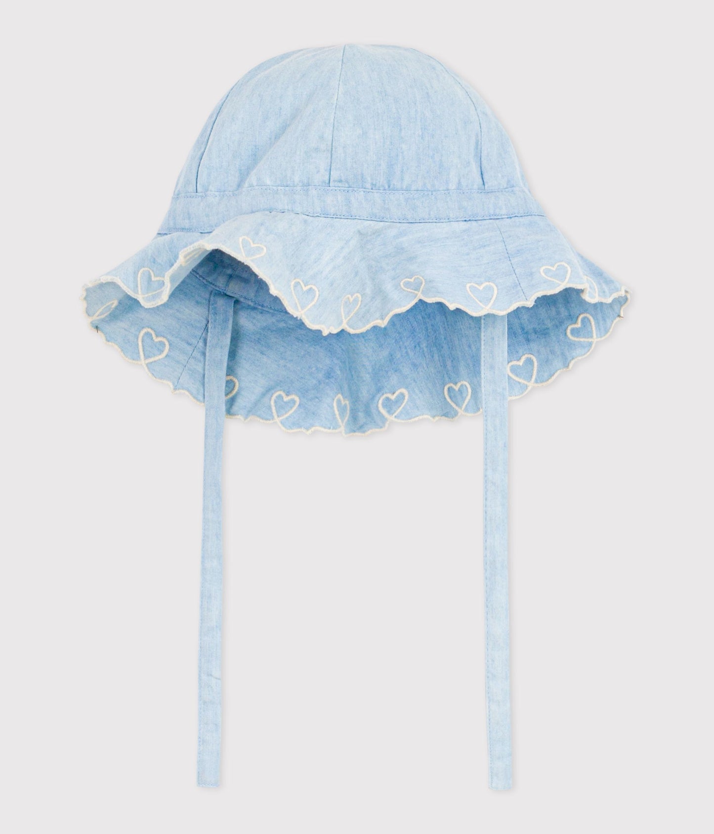 Solhat til baby i chambray-stof - Bleu clair