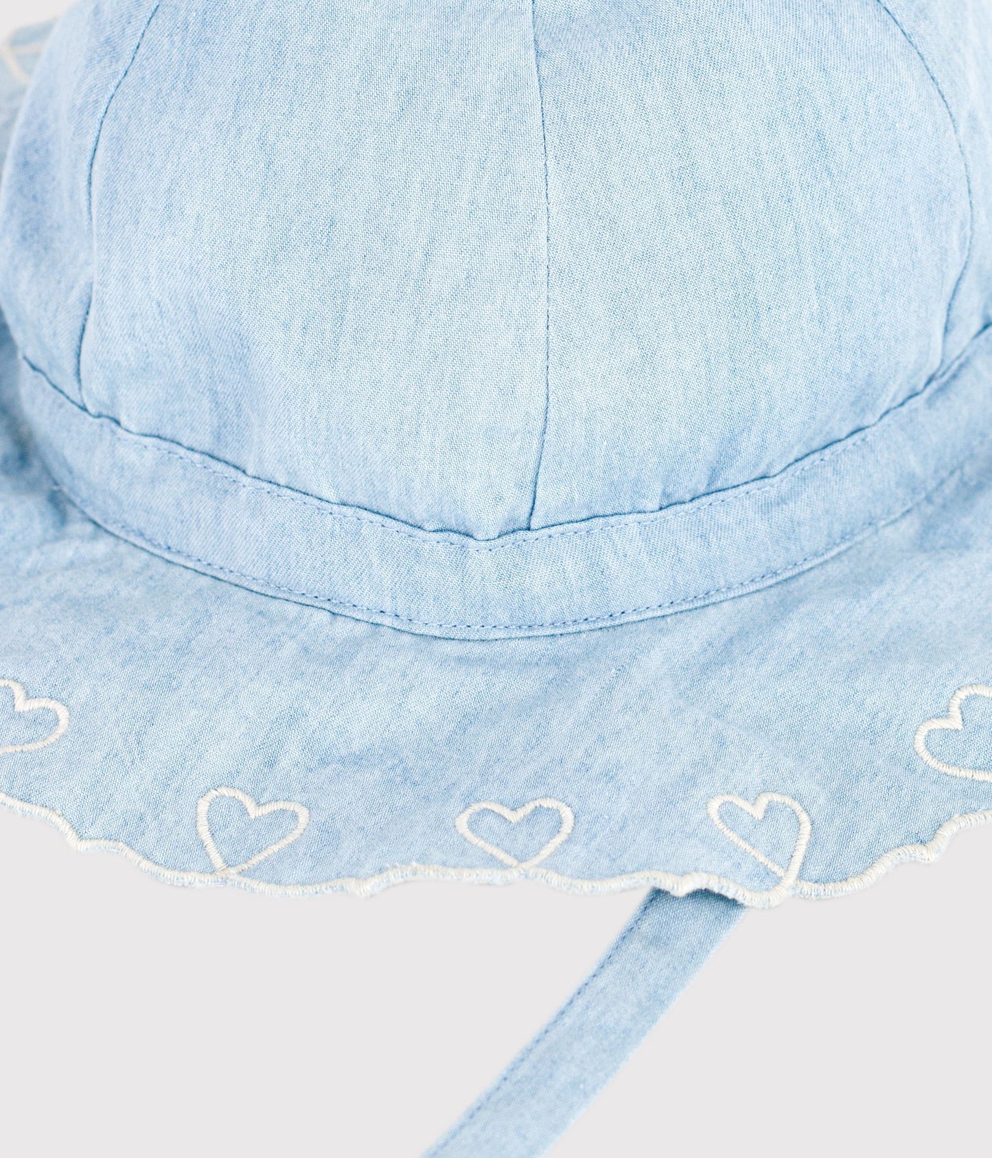 Solhat til baby i chambray-stof - Bleu clair